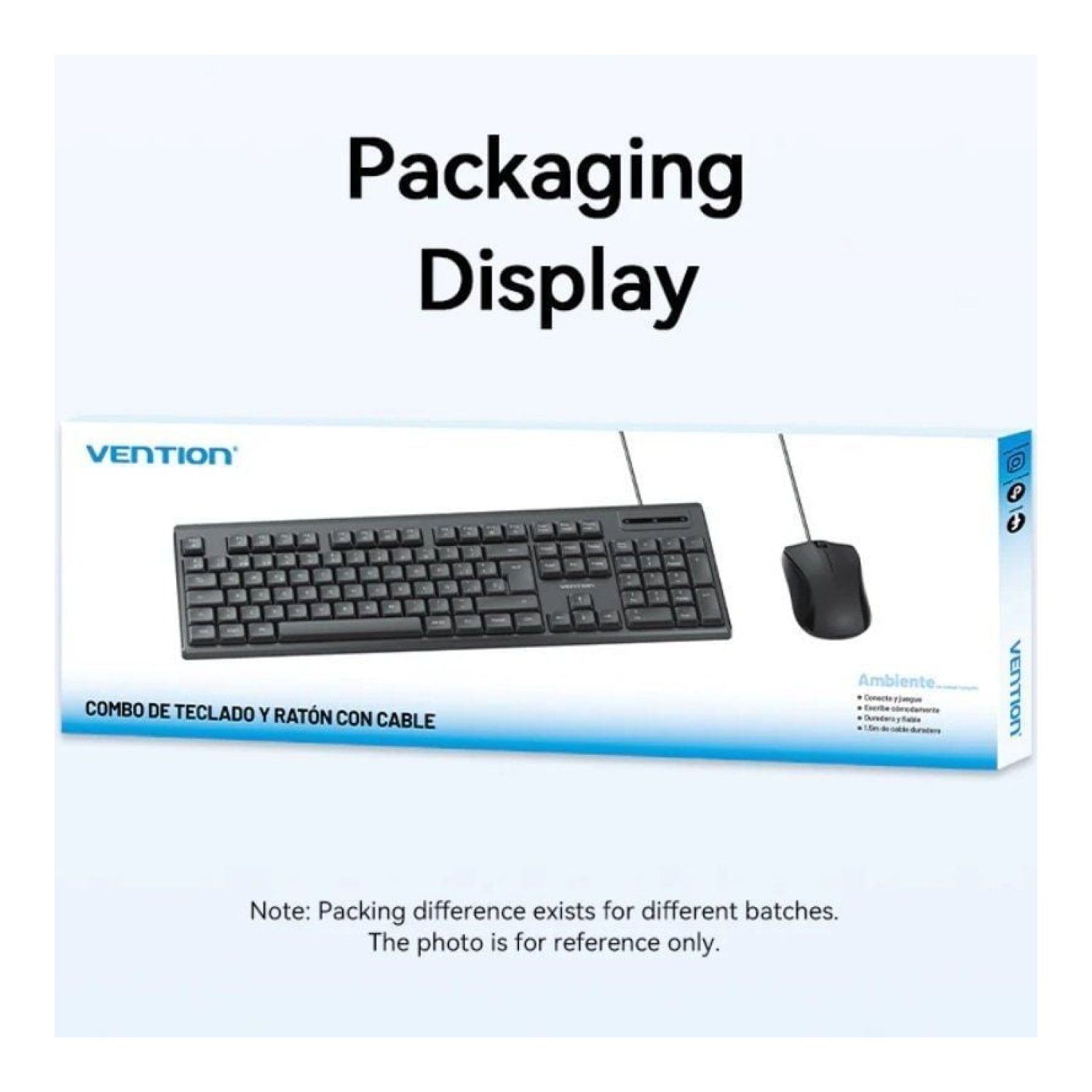Vention Combo · Teclado y Ratón · Inalámbrico · Negro