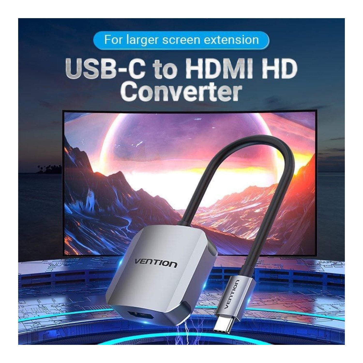 Vention · Conversor USB Tipo-C a HDMI · 15cm · Plata