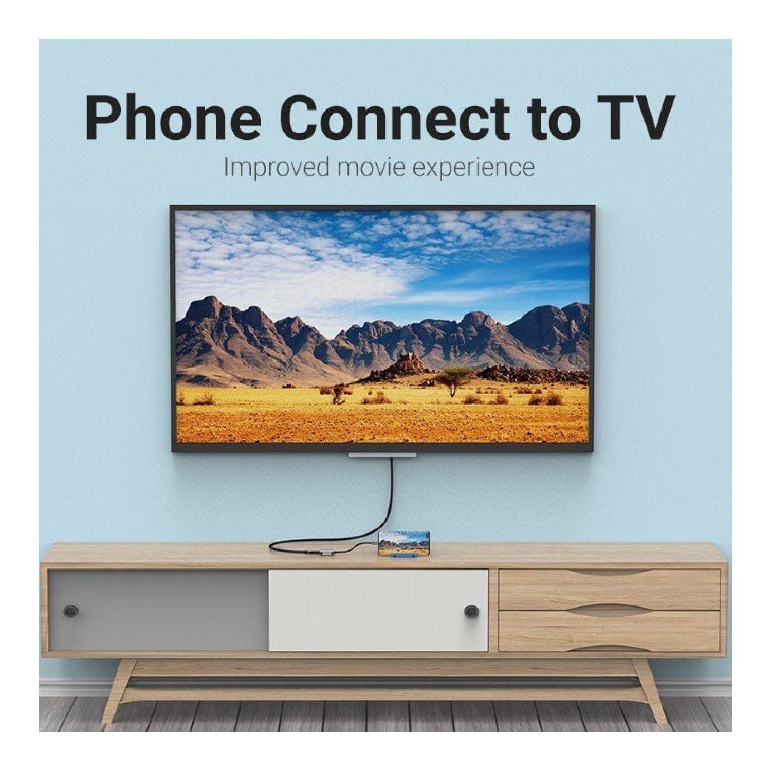 Vention · Conversor USB Tipo-C a HDMI · 15cm · Plata