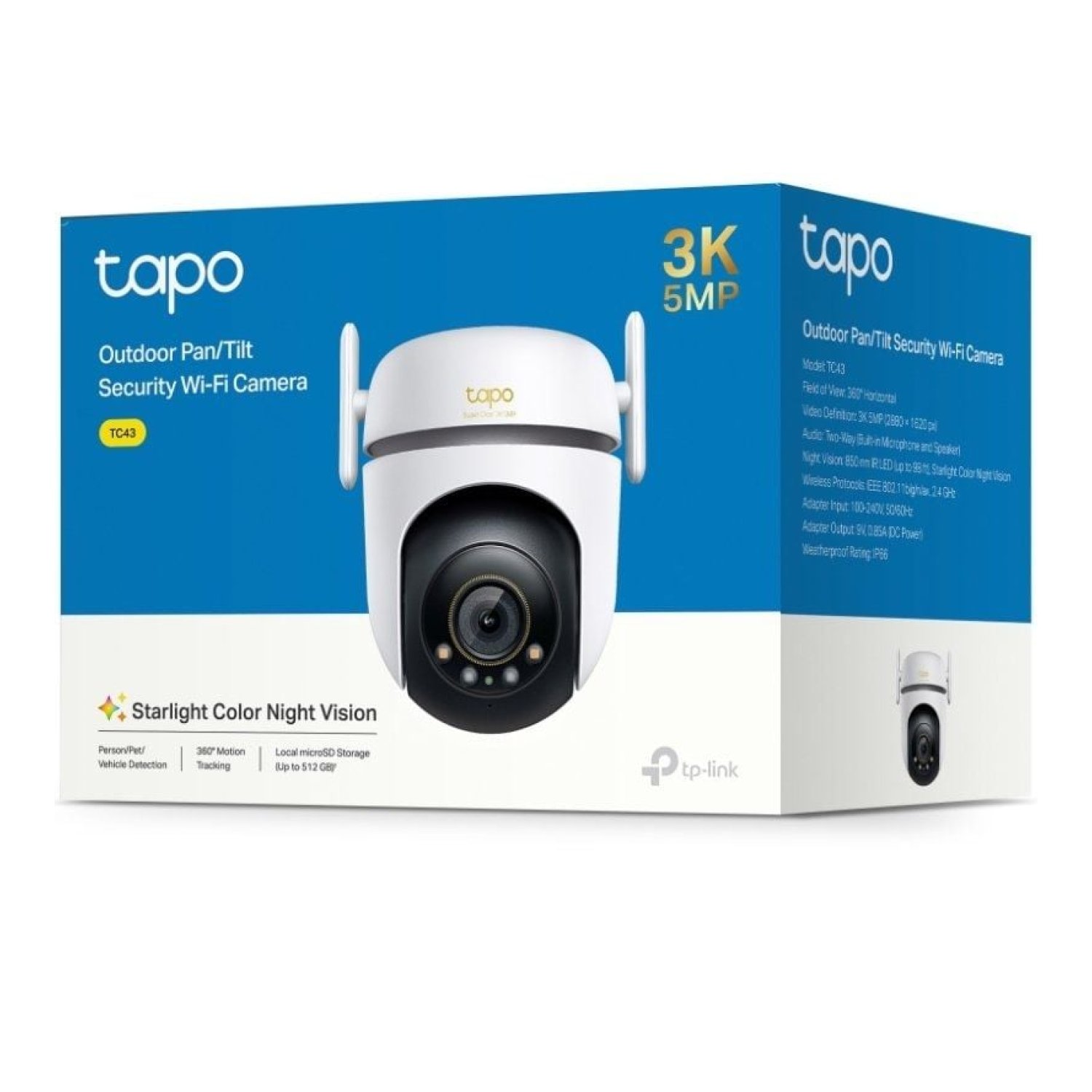 TP-Link Tapo TC43 · Cámara Videovigilancia · Visión Nocturna · Control APP
