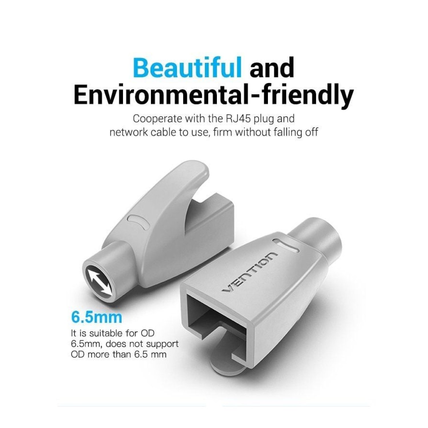 Vention · Funda Protectora RJ45 · 50 Unidades · Gris