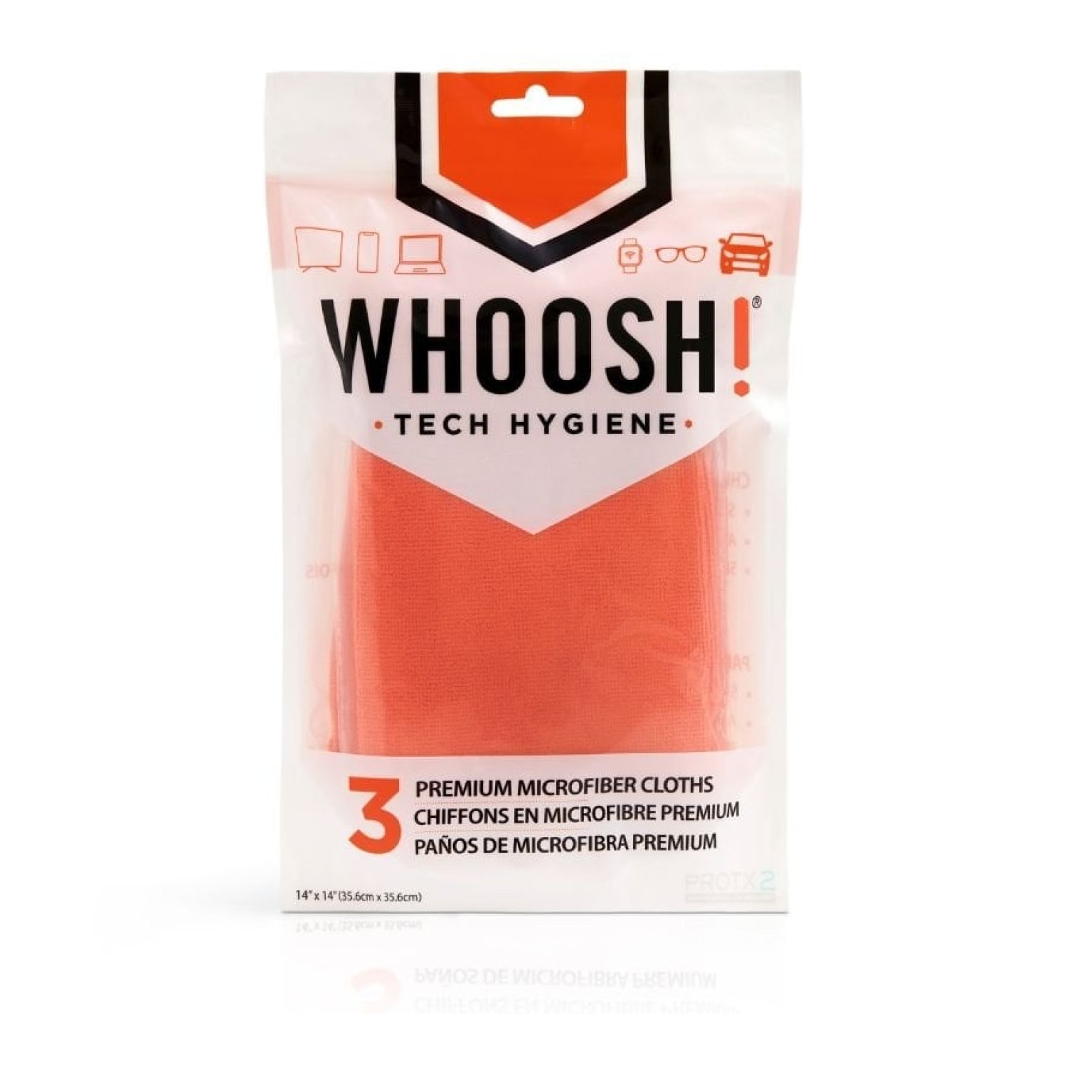 Whoosh · Pack 3 Paños Microfibra · 35,6x35,6 cm