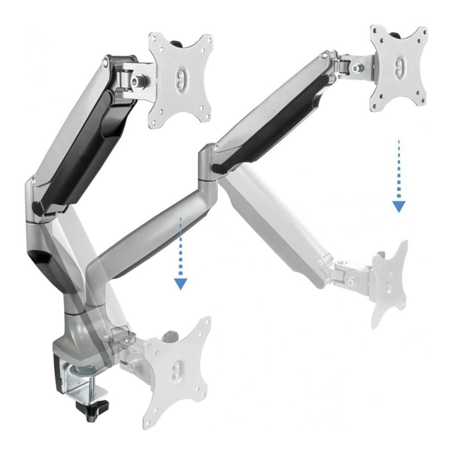 TooQ DB3132TNR · Soporte Doble Monitor · Giratorio e Inclinable · Hasta 9kg