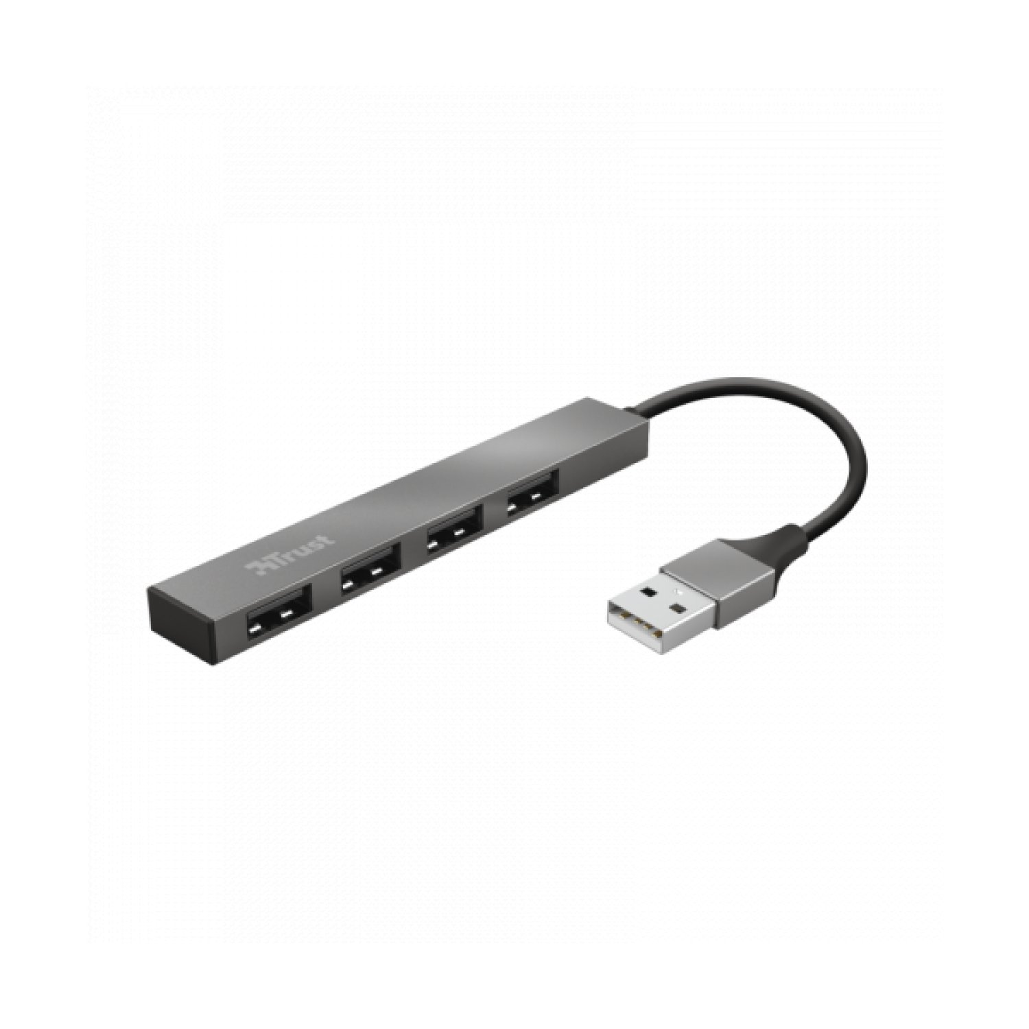 Trust Halyx · Hub USB 2.0 · 4 Puertos · Gris