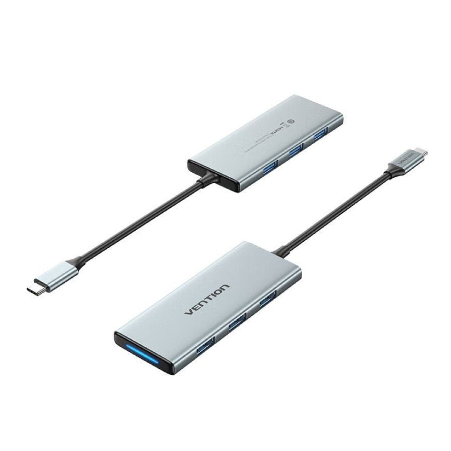 Vention Docking USB Tipo-C · 1 HDMI · 3 USB · Lector SD/MicroSD · Gris