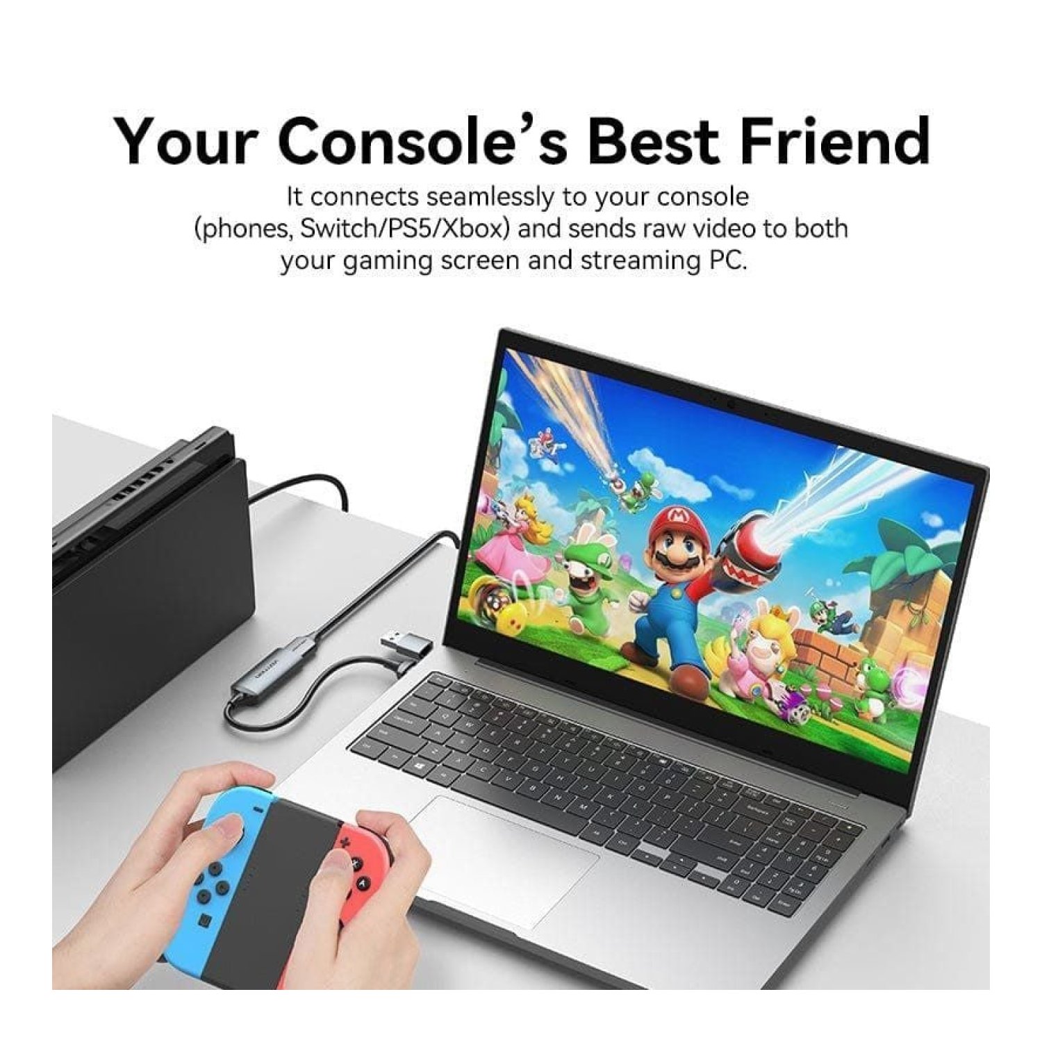 Vention · Conversor HDMI 4K 60Hz · USB-C Macho a HDMI Hembra · 480Mbps · 10cm · Negro