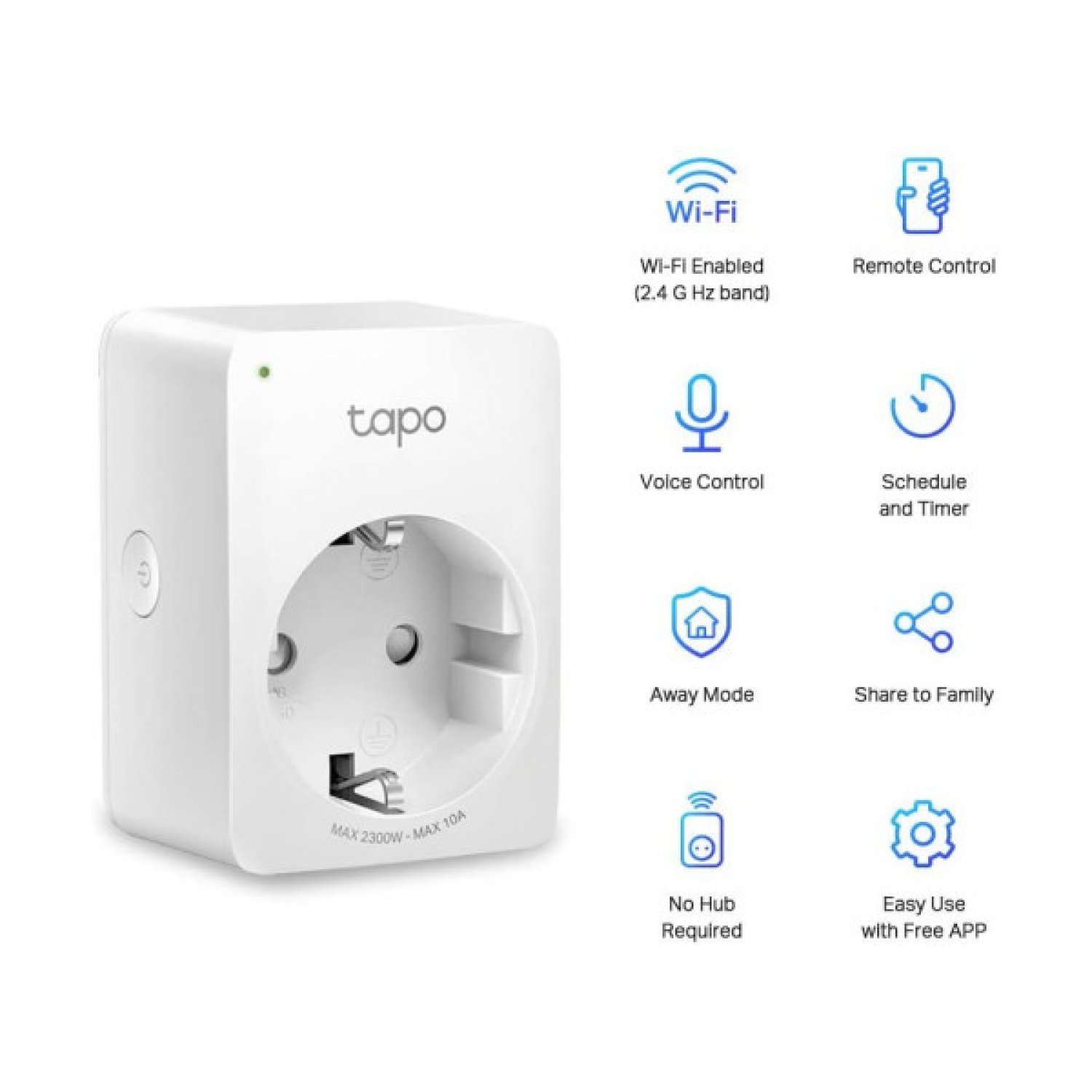 TP-Link Tapo P100 · Enchufe WiFi Inteligente · Pack 2 unidades