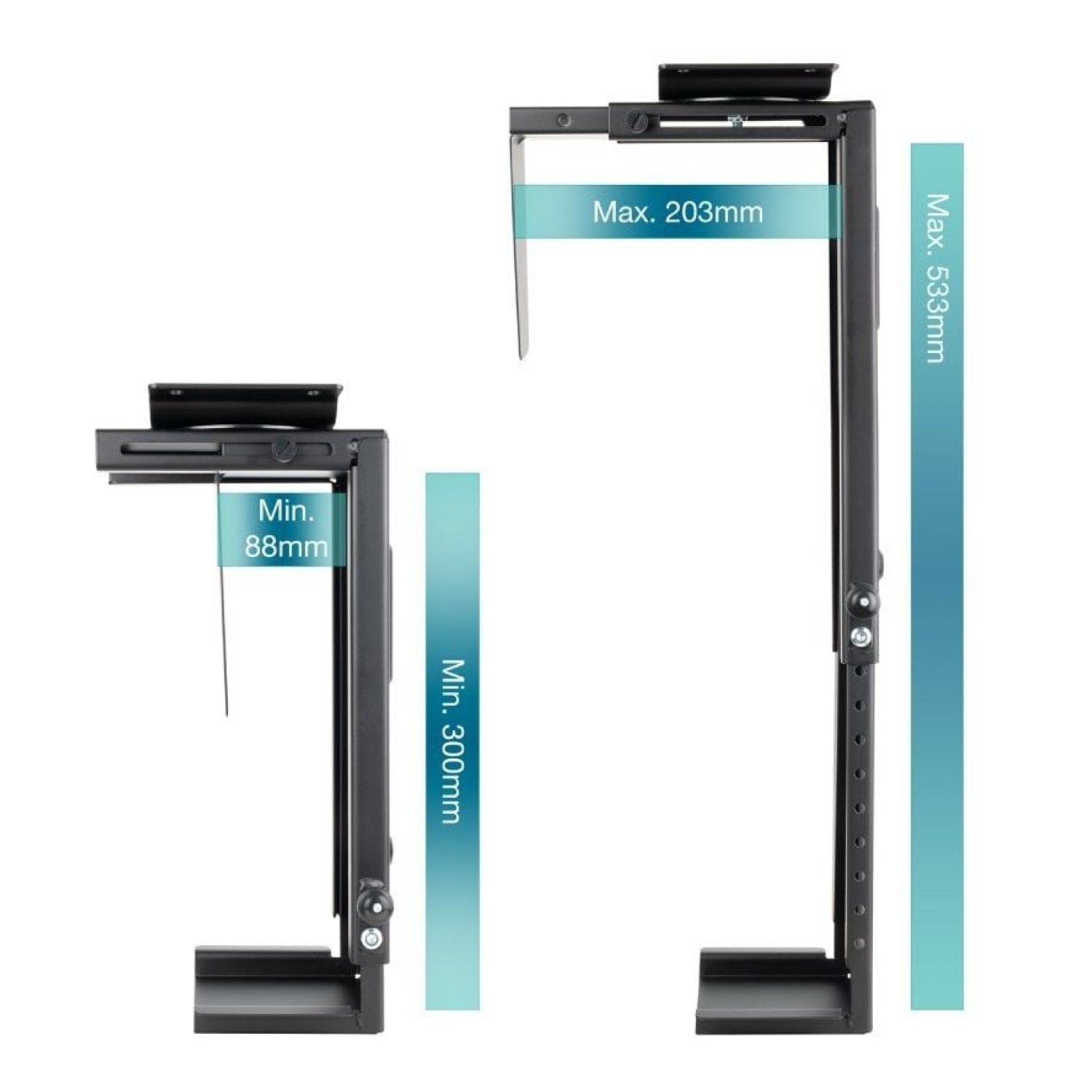 TooQ TQMUD01 · Soporte Bajo Mesa/Pared · Hasta 10kg · PC Monitor
