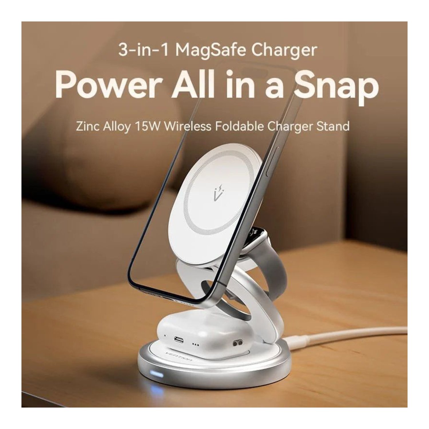 Vention · Base de Carga Inalámbrica MagSafe · 15W
