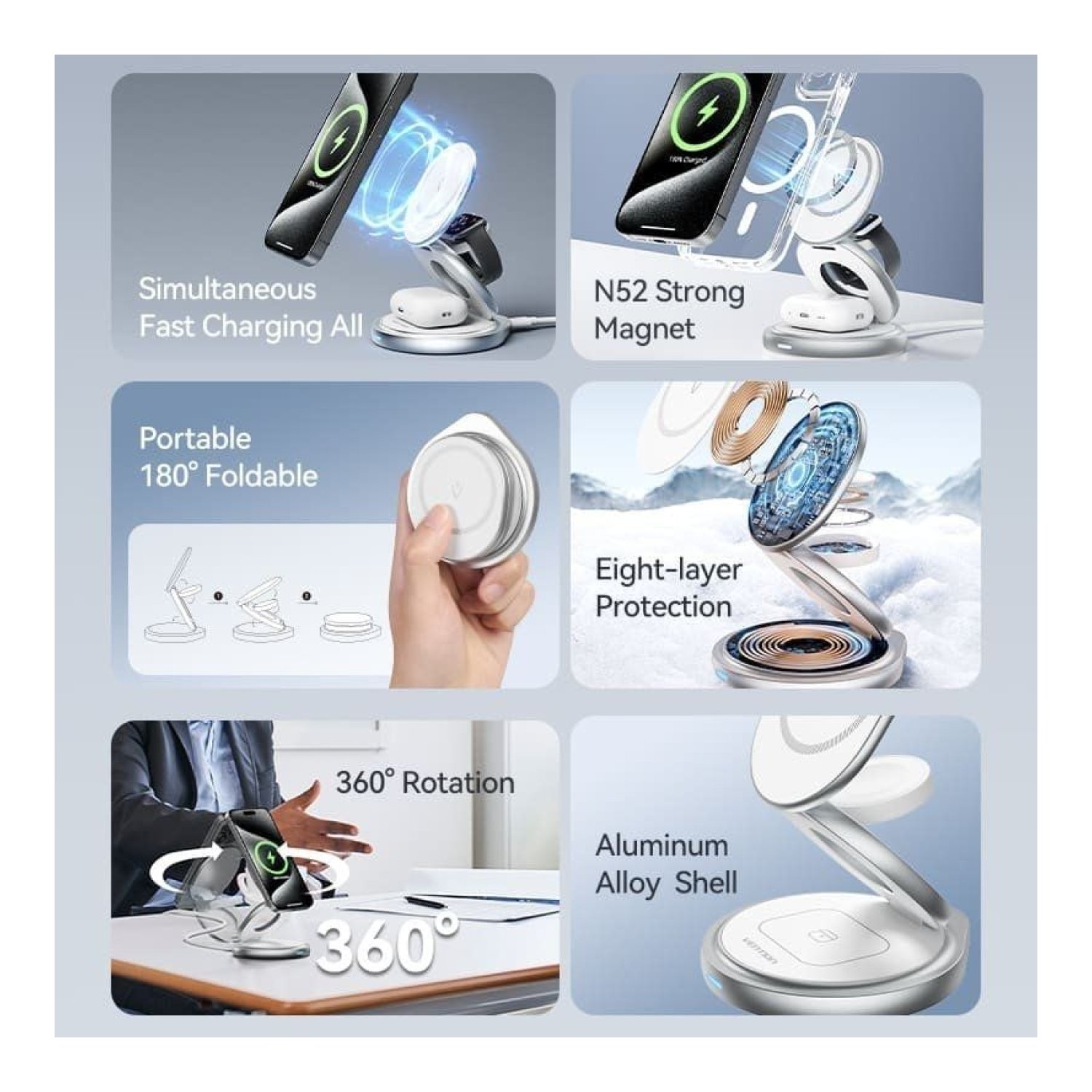 Vention · Base de Carga Inalámbrica MagSafe · 15W