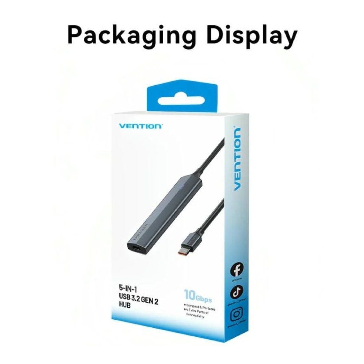 Vention Hub USB Tipo-C 3.2 · 4x USB-C · 1x USB-C PD