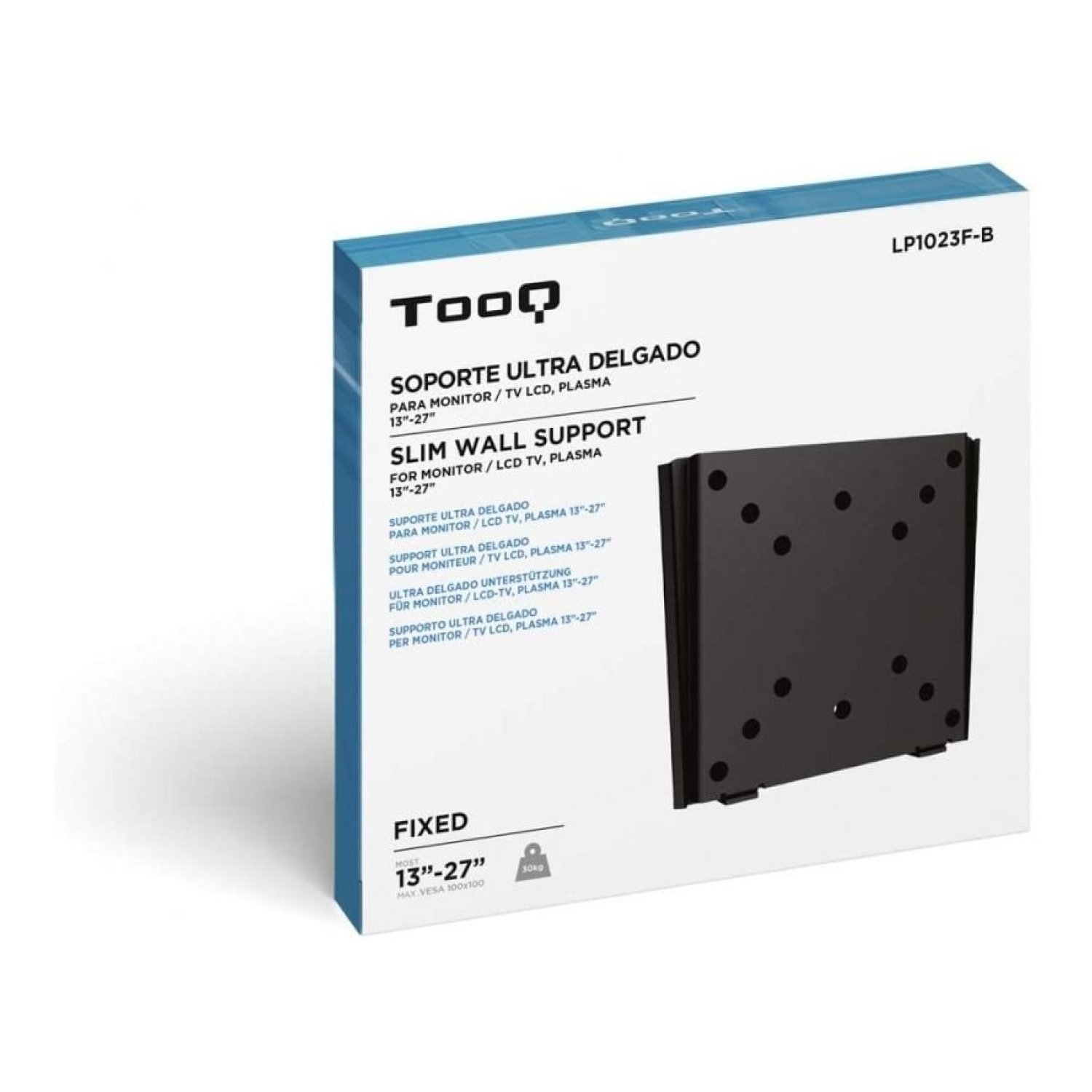 TooQ LP1023F-B · Soporte Pared Fijo · 13-27" · Hasta 30kg