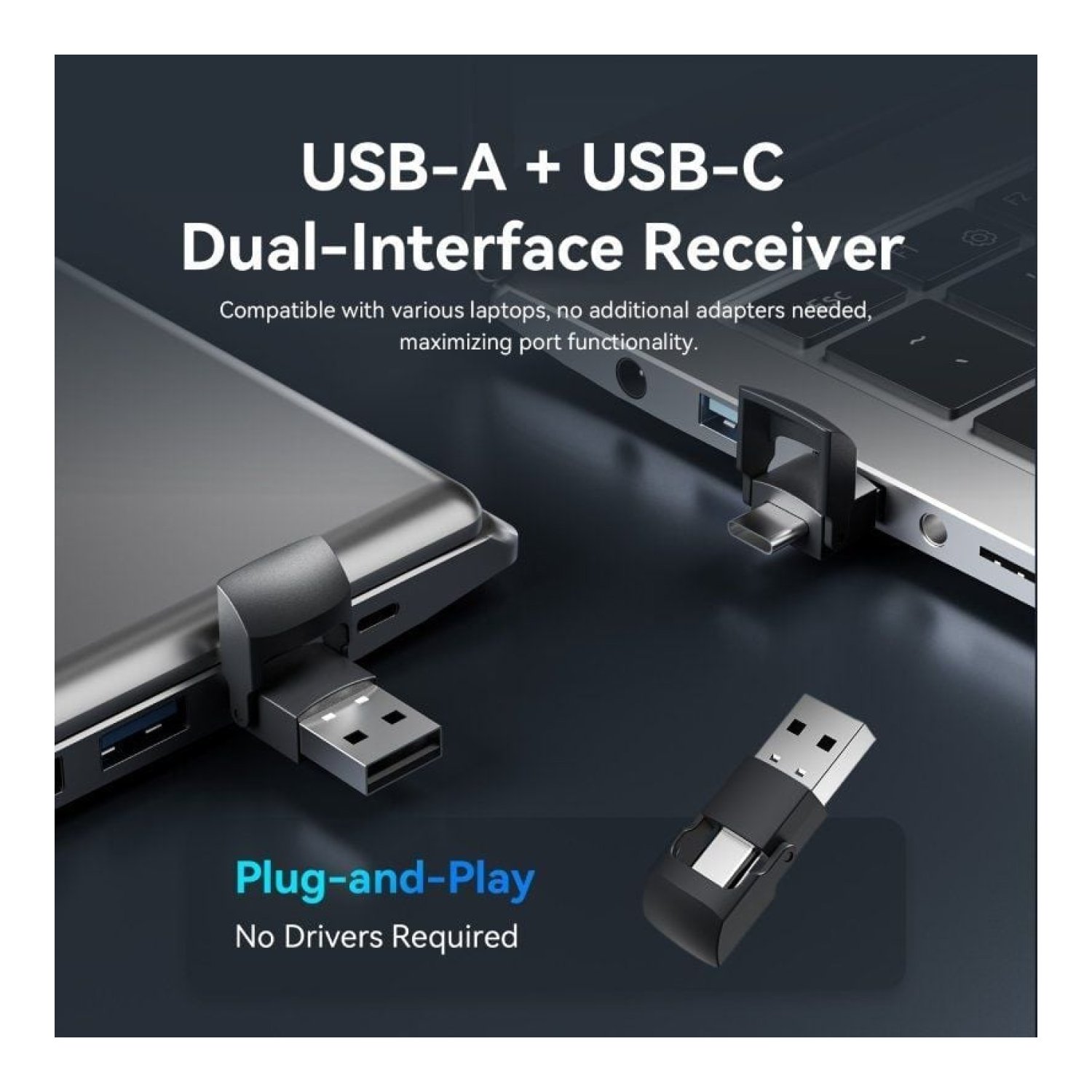 Vention Presentador Inalámbrico · 2.4GHz · Negro