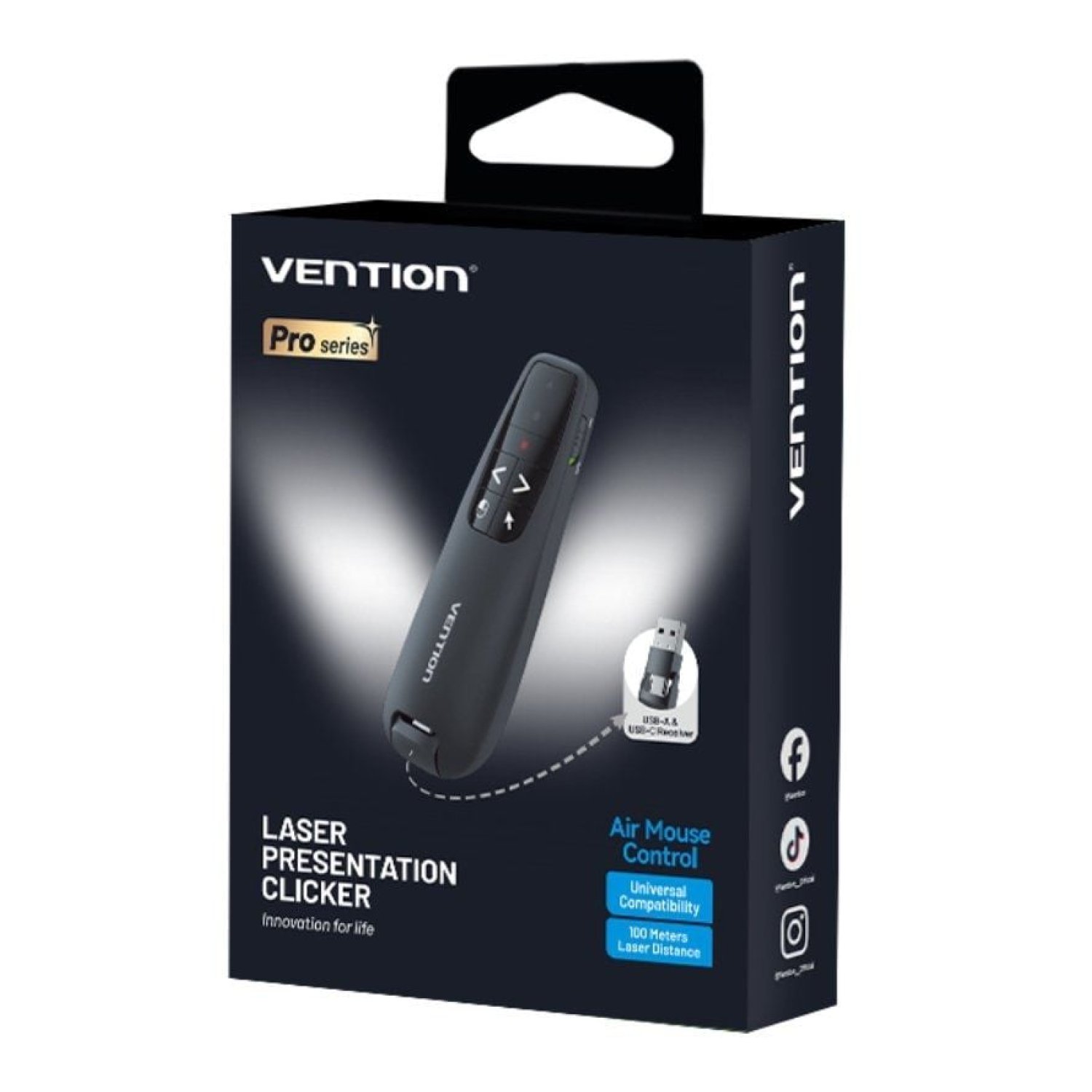 Vention Presentador Inalámbrico · 2.4GHz · Negro