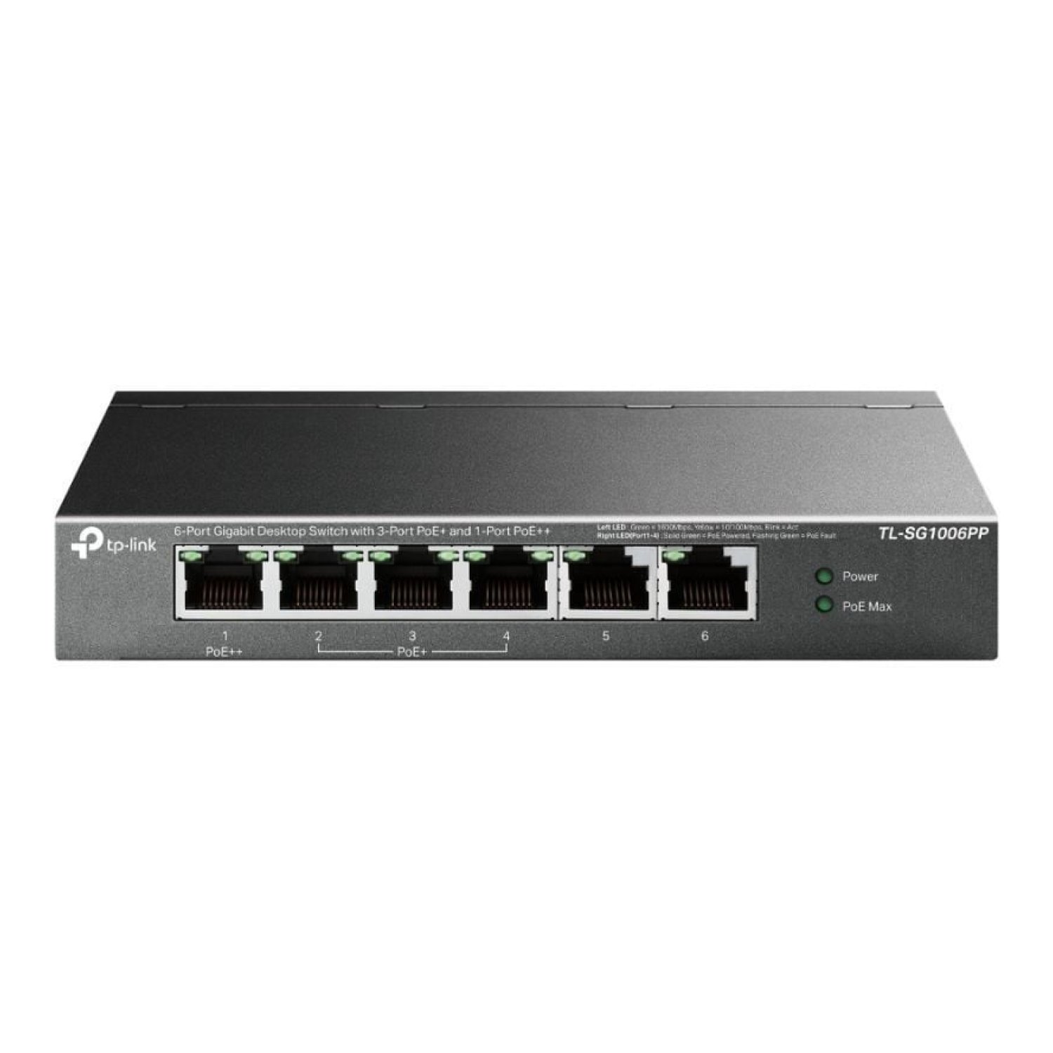 TP-Link TL-SG1006PP · Switch 6 Puertos · Gigabit · PoE++