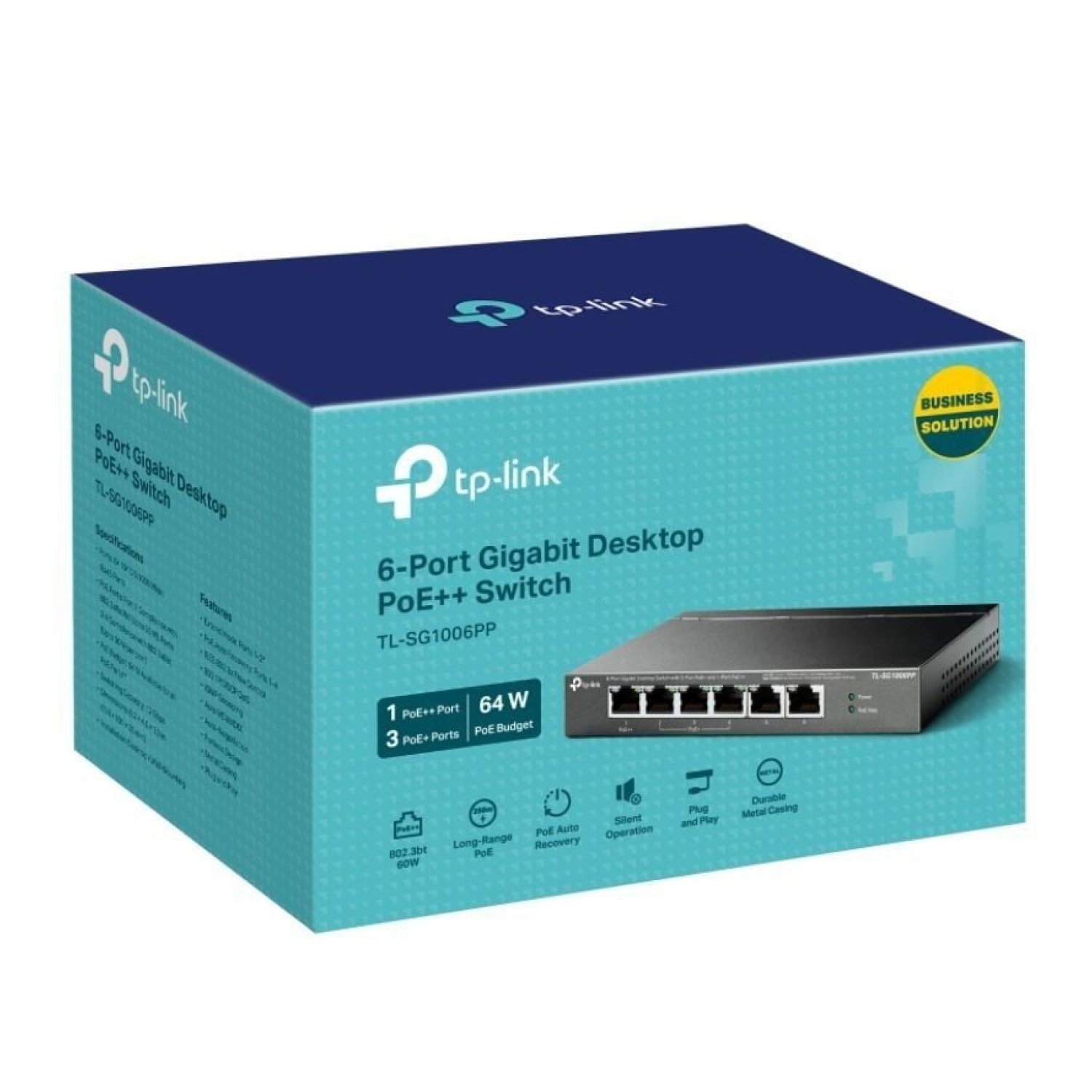 TP-Link TL-SG1006PP · Switch 6 Puertos · Gigabit · PoE++