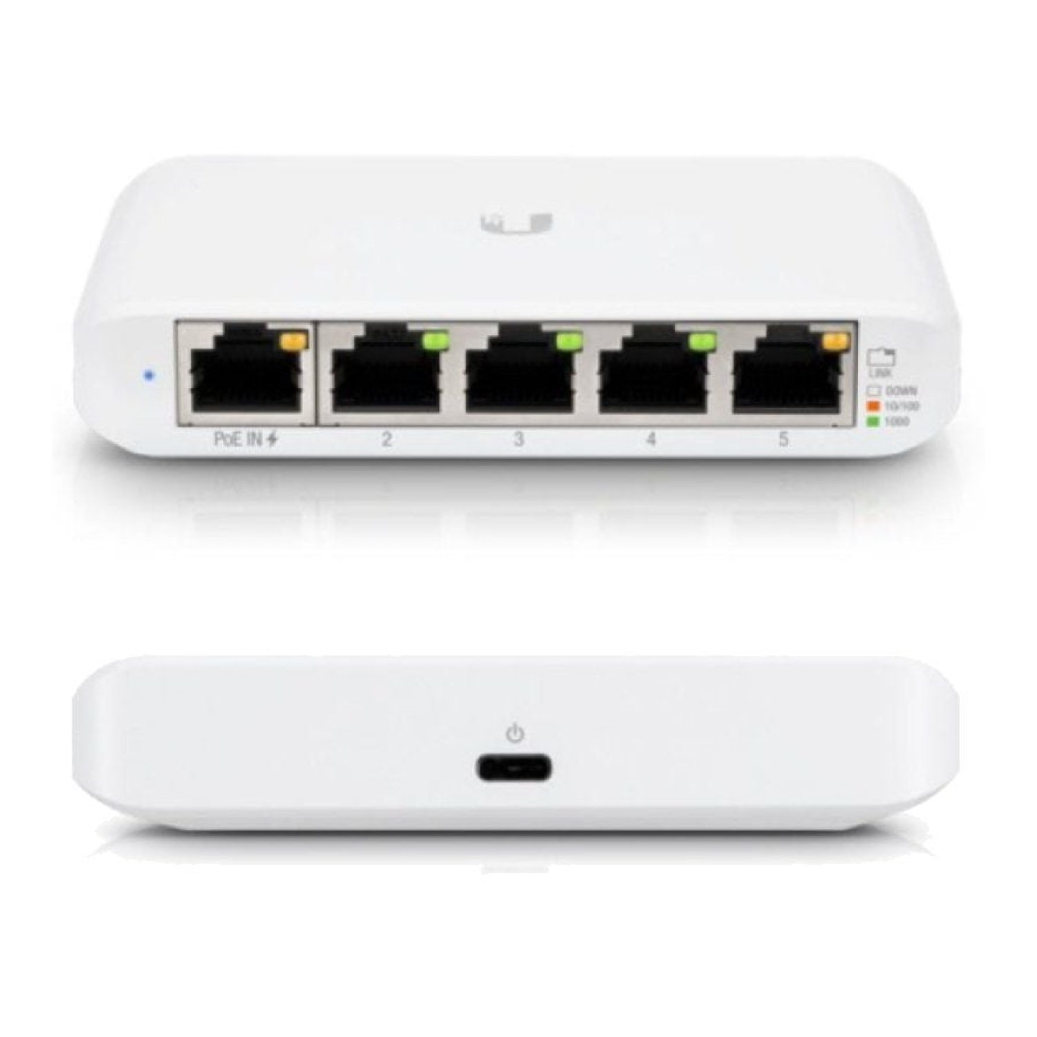 Ubiquiti USW-Flex Mini · Switch Gestionado · 5 Puertos RJ45 · Gigabit · PoE