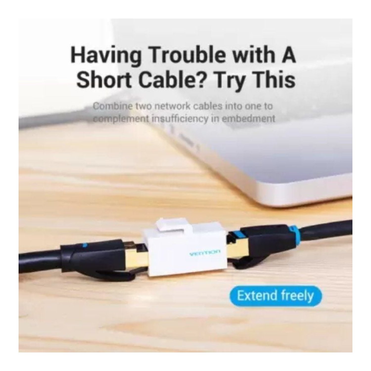 Vention · Conector RJ45 Cat6 UTP · 5 Unidades · Blanco