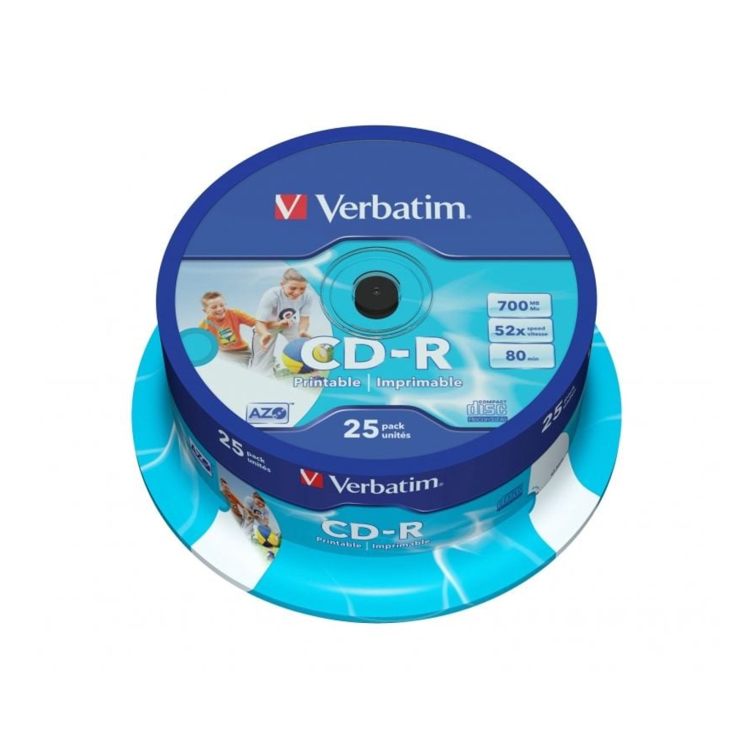 CD-R Verbatim AZO Imprimible 52X/ Tarrina-25uds