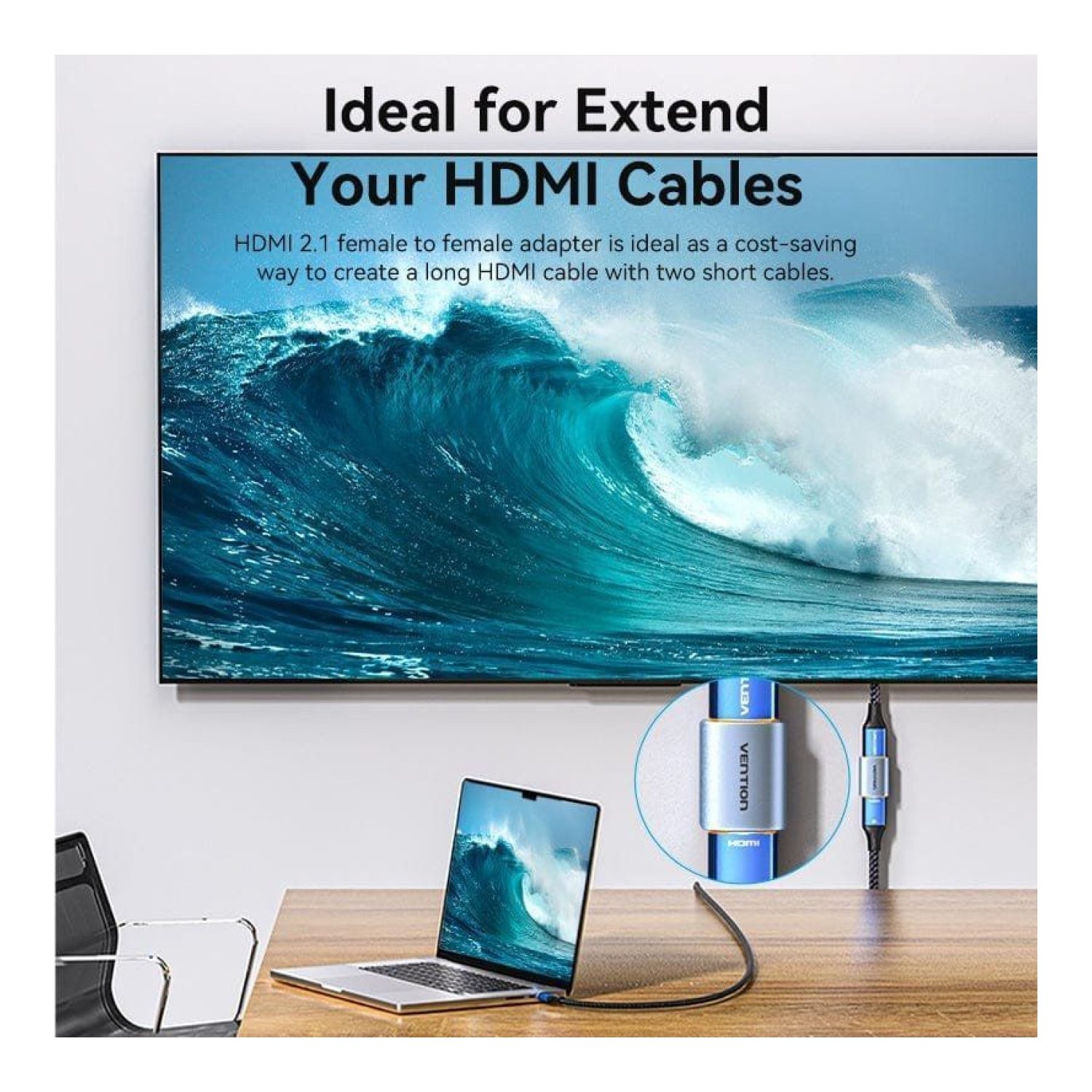 Vention · Adaptador HDMI 8K · Hembra a Hembra