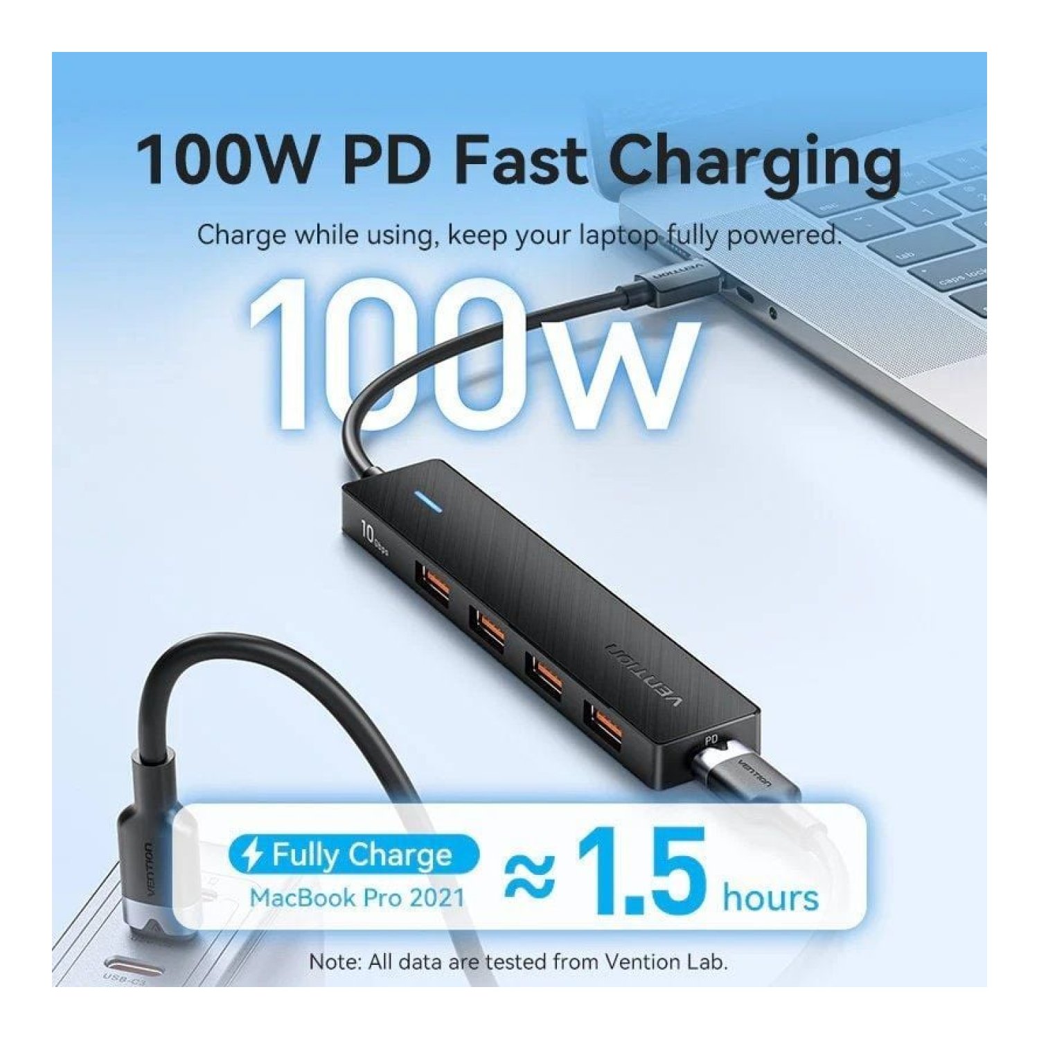 Vention Hub USB Tipo-C 3.2 · 4x USB + 1x USB-C PD