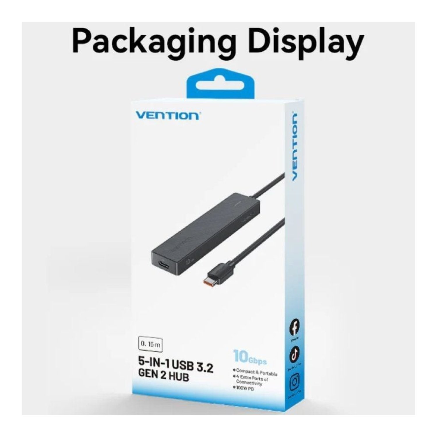 Vention Hub USB Tipo-C 3.2 · 4x USB + 1x USB-C PD