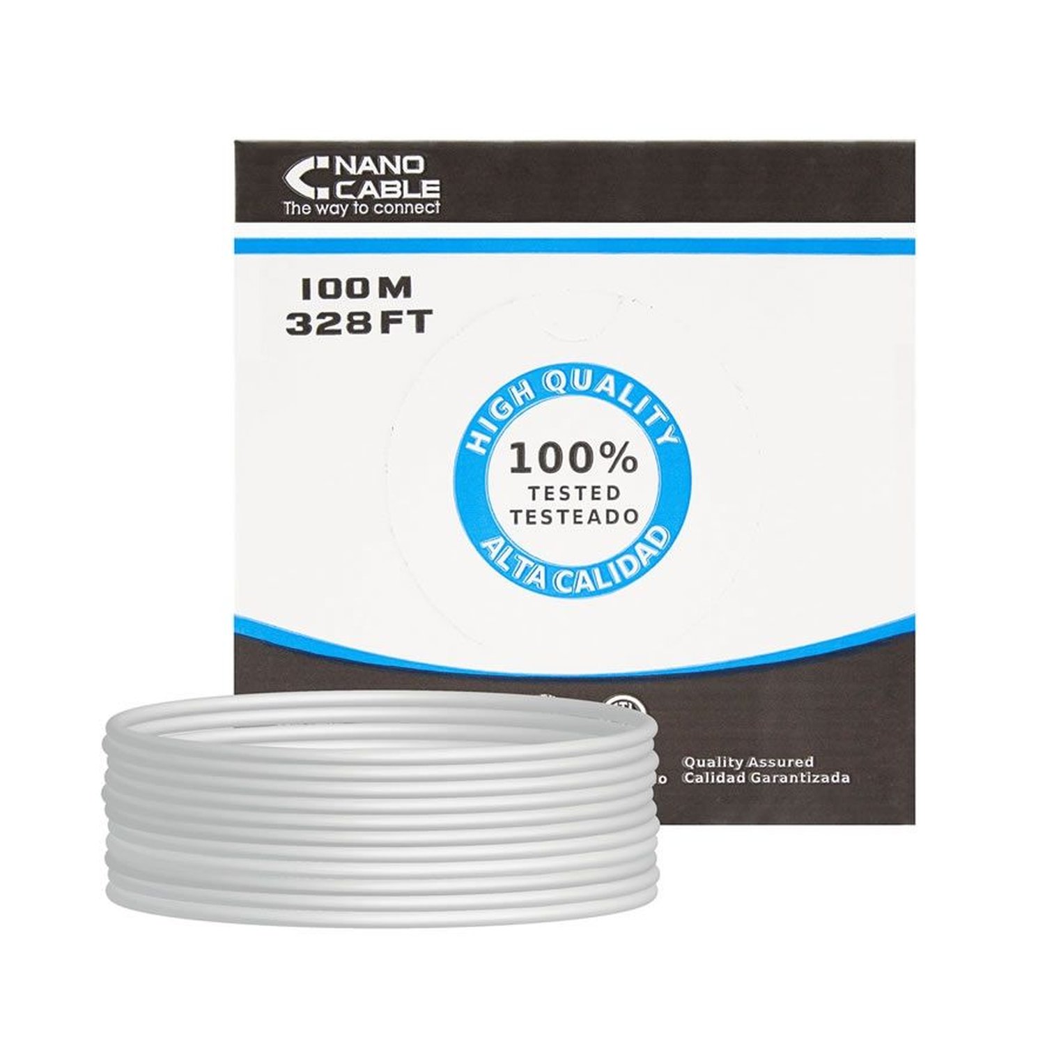 Nanocable - Cable de red bobina 100m RJ45 Cat5E UTP rígido AWG24