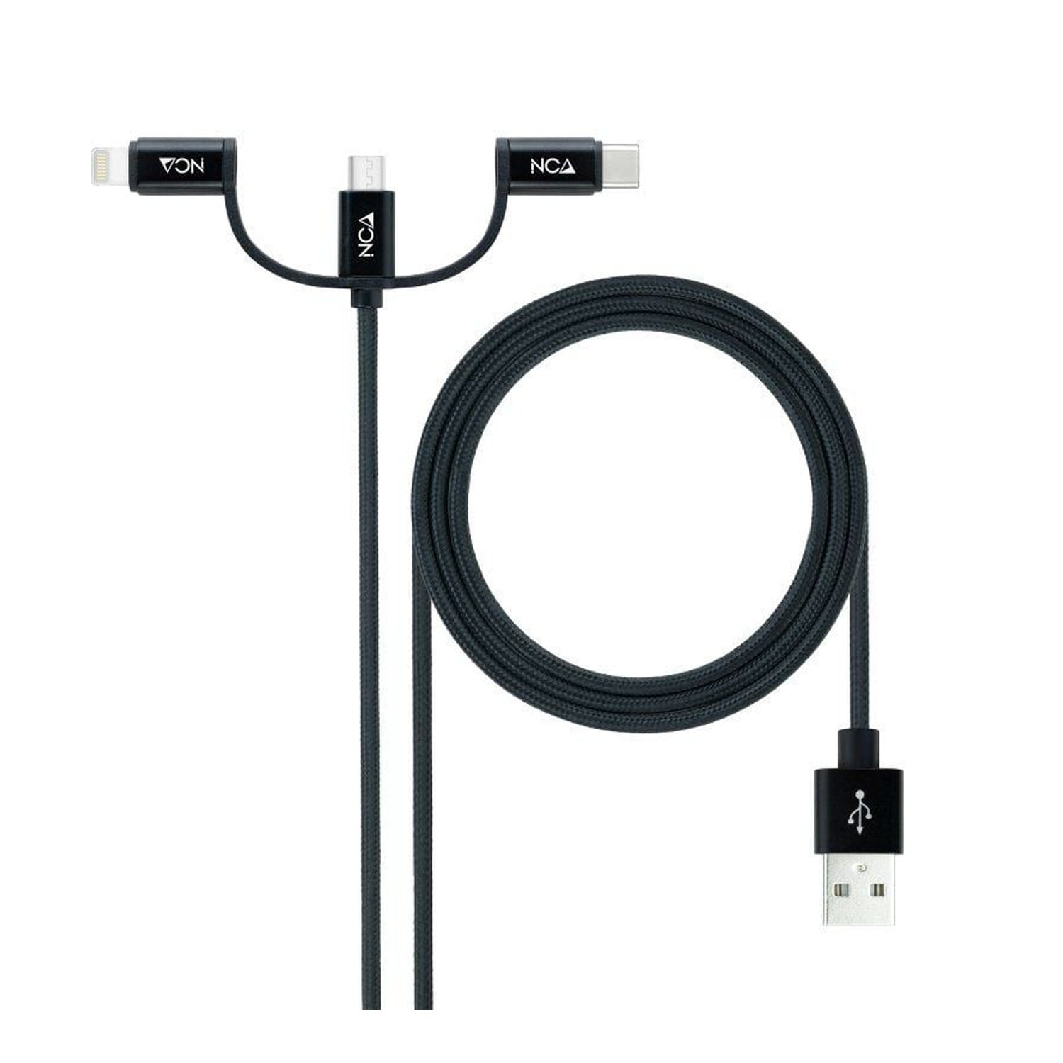 CABLE USB 3 EN 1 USB-A A USB-C/MICRO/LIGHTNING 1 M