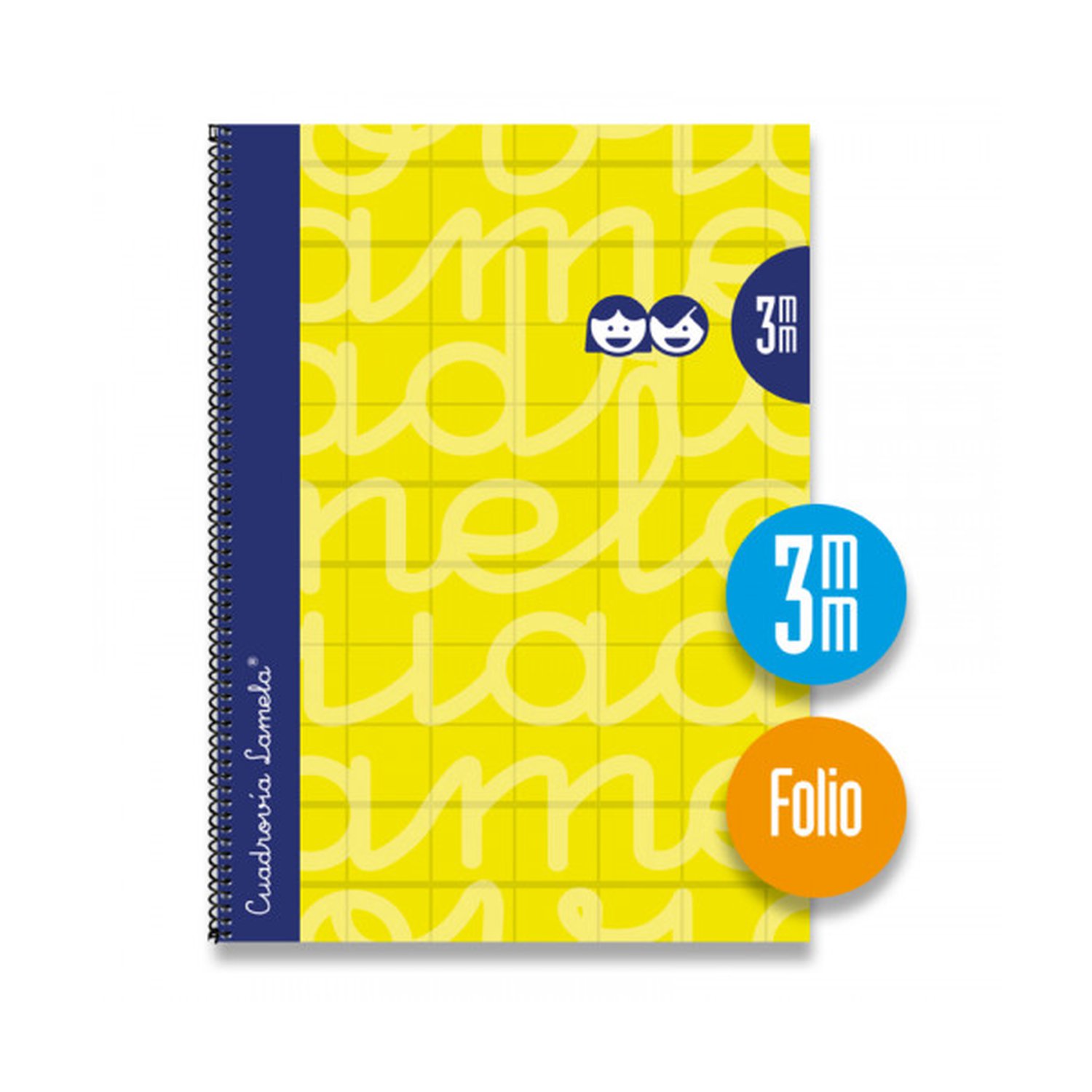 CUADERNO FOLIO FORRADO RAYADO 3 MM AMARILLO LAMELA 7FTE03AM (5 Uds)