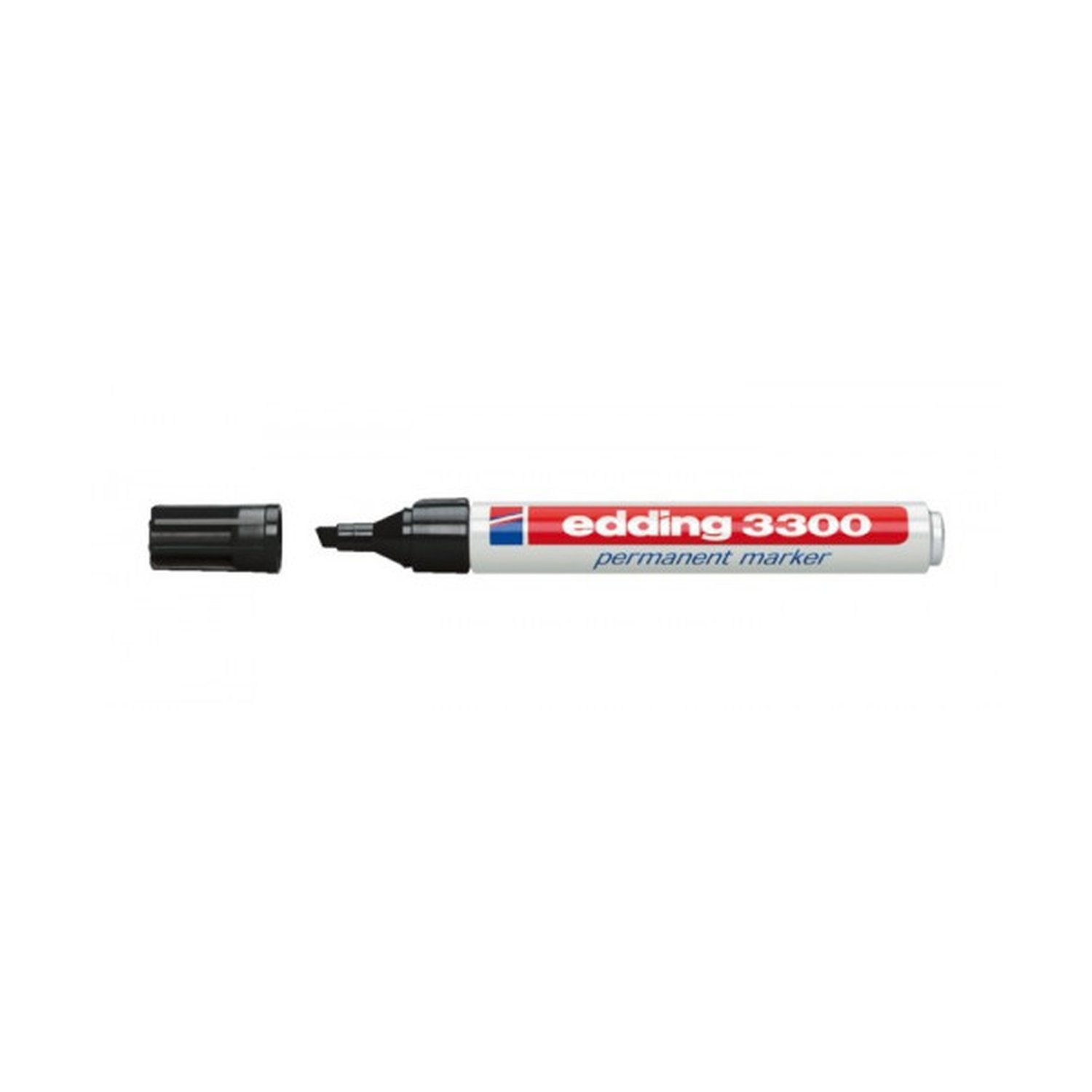 MARCADOR PERMANENTE PUNTA BISELADA 1-5MM 3300 NEGRO EDDING 3300-01 (10 Uds)