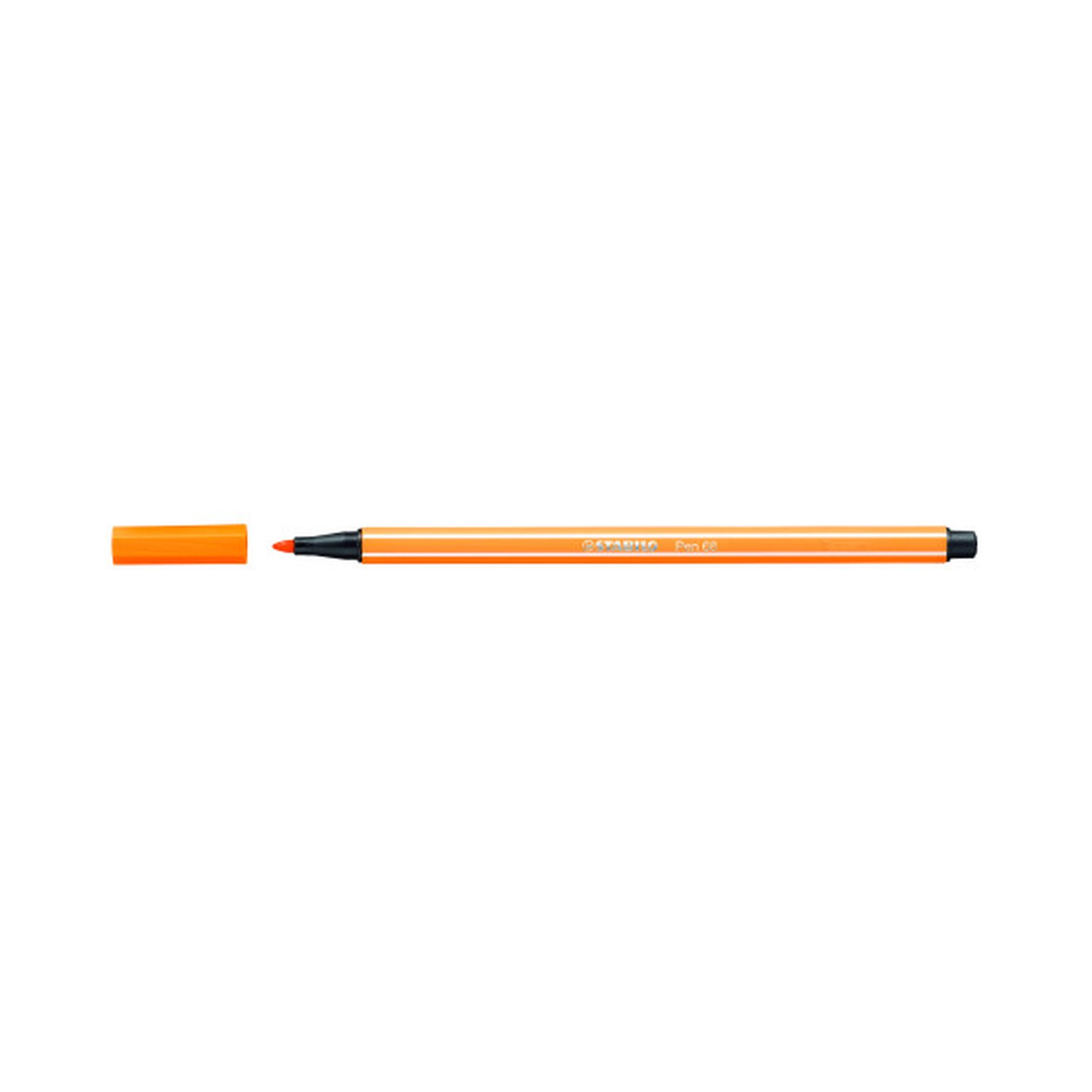 ROTULADOR PUNTA FIBRA MEDIA 1MM. PEN 68 NARANJA NEON STABILO 68/054 (10 Uds)