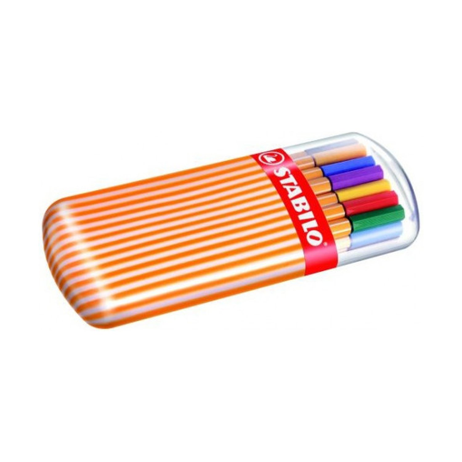 CAJA PLASTICO OVALADA 20 UNIDADES PUNTA FINA 0,4MM. POINT 88 ZEBRUI STABILO 8820-02