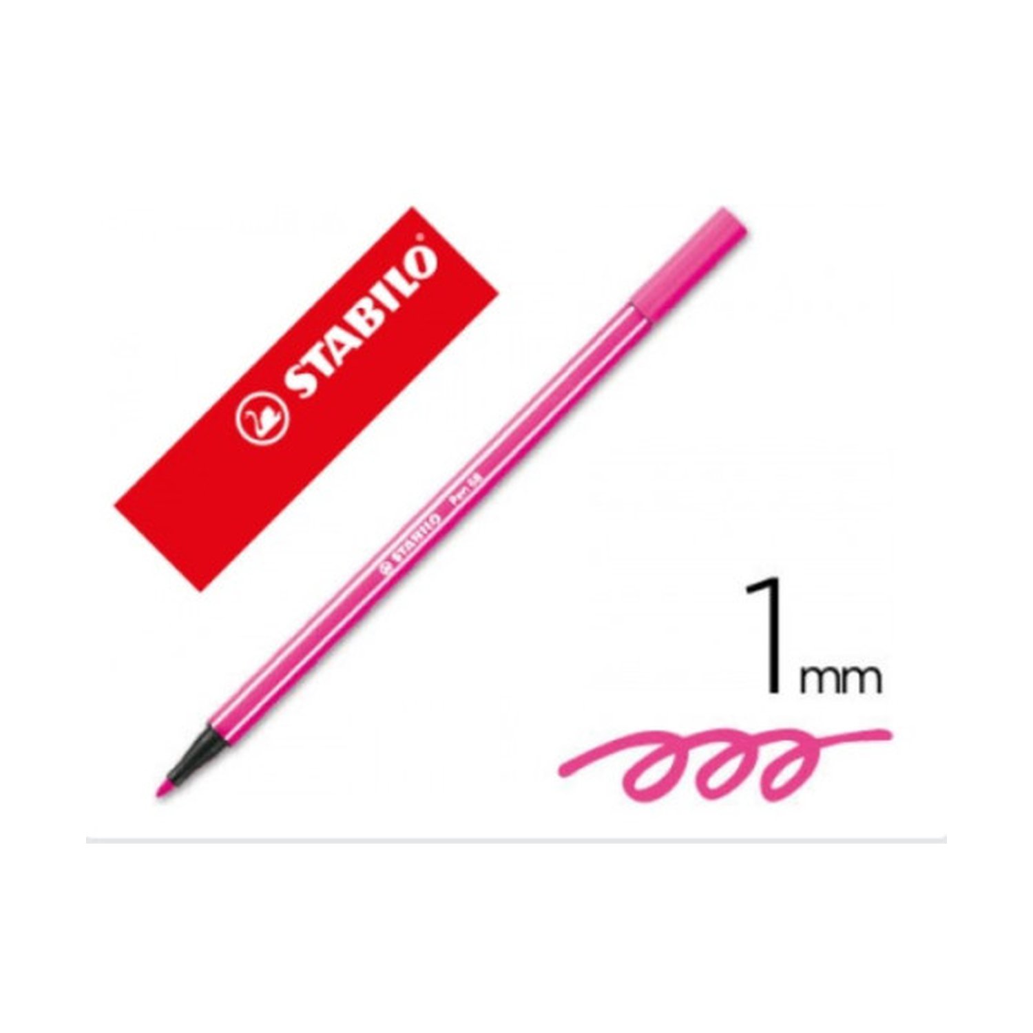 ROTULADOR PREMIUM CON PUNTA DE FIBRA BISELADA PEN 68 MAX COLOR ROSA STABILO 768/56 (10 Uds)