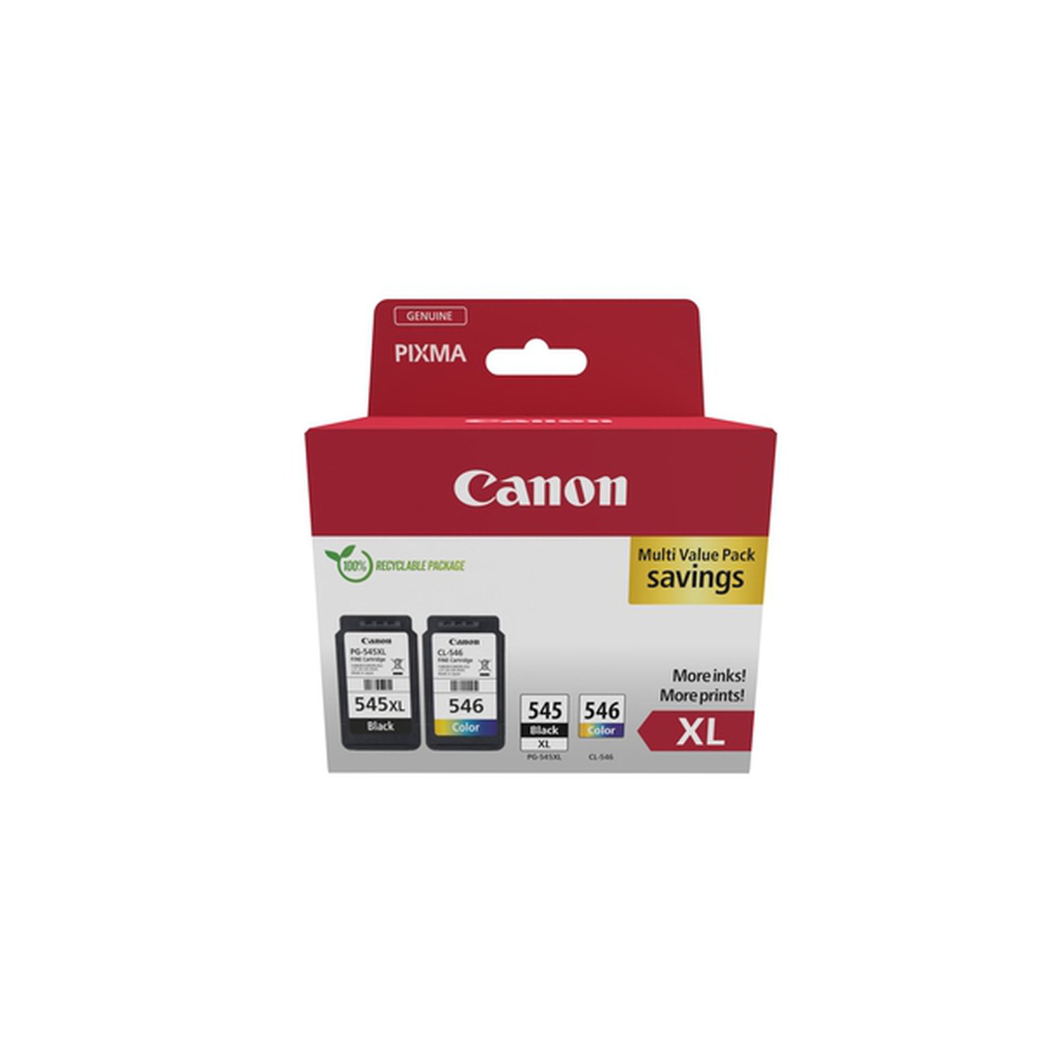 CANON Pack 2 PG545XL/CL546XL: Photo Value Pack ECO + 50h papel Photo 10x15 ECOPACK carton con alarma