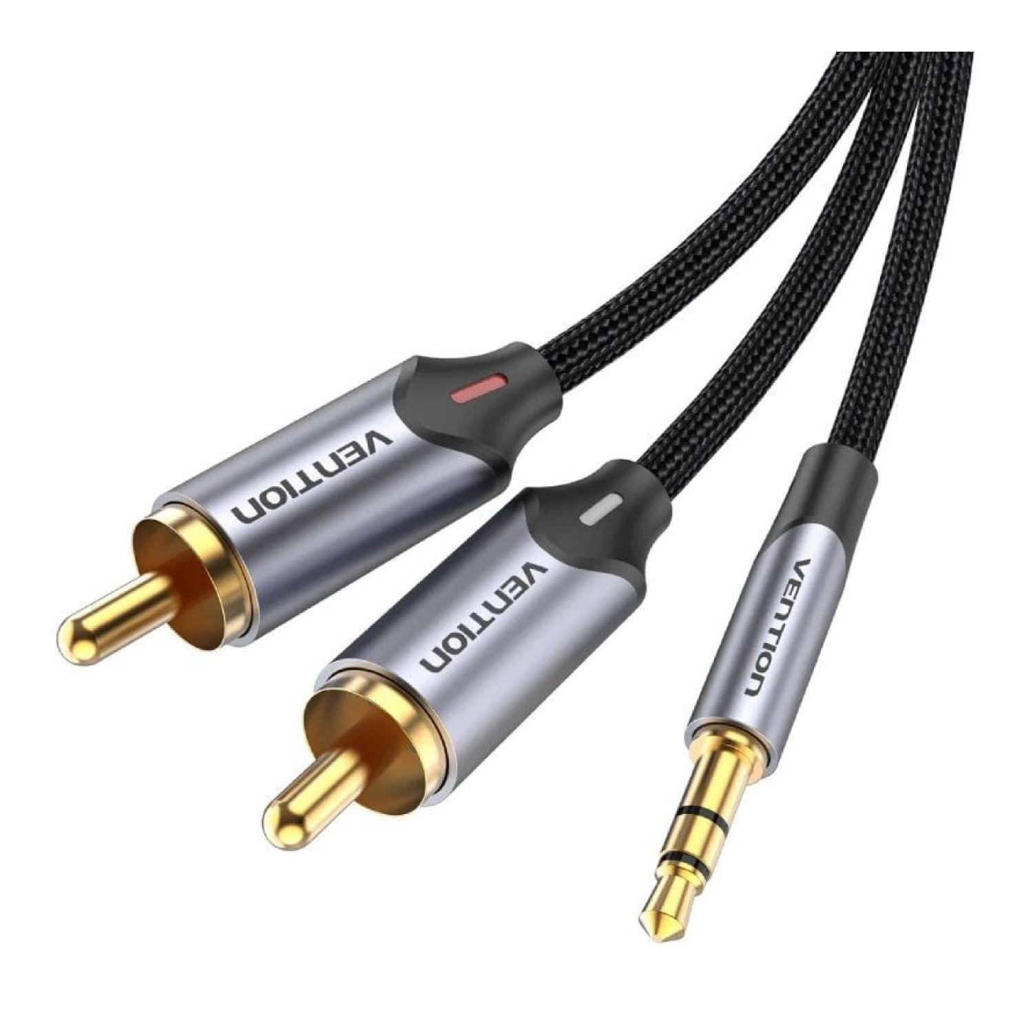 Vention · Cable Audio · 2x RCA a Jack 3,5mm · 1,5m · Gris