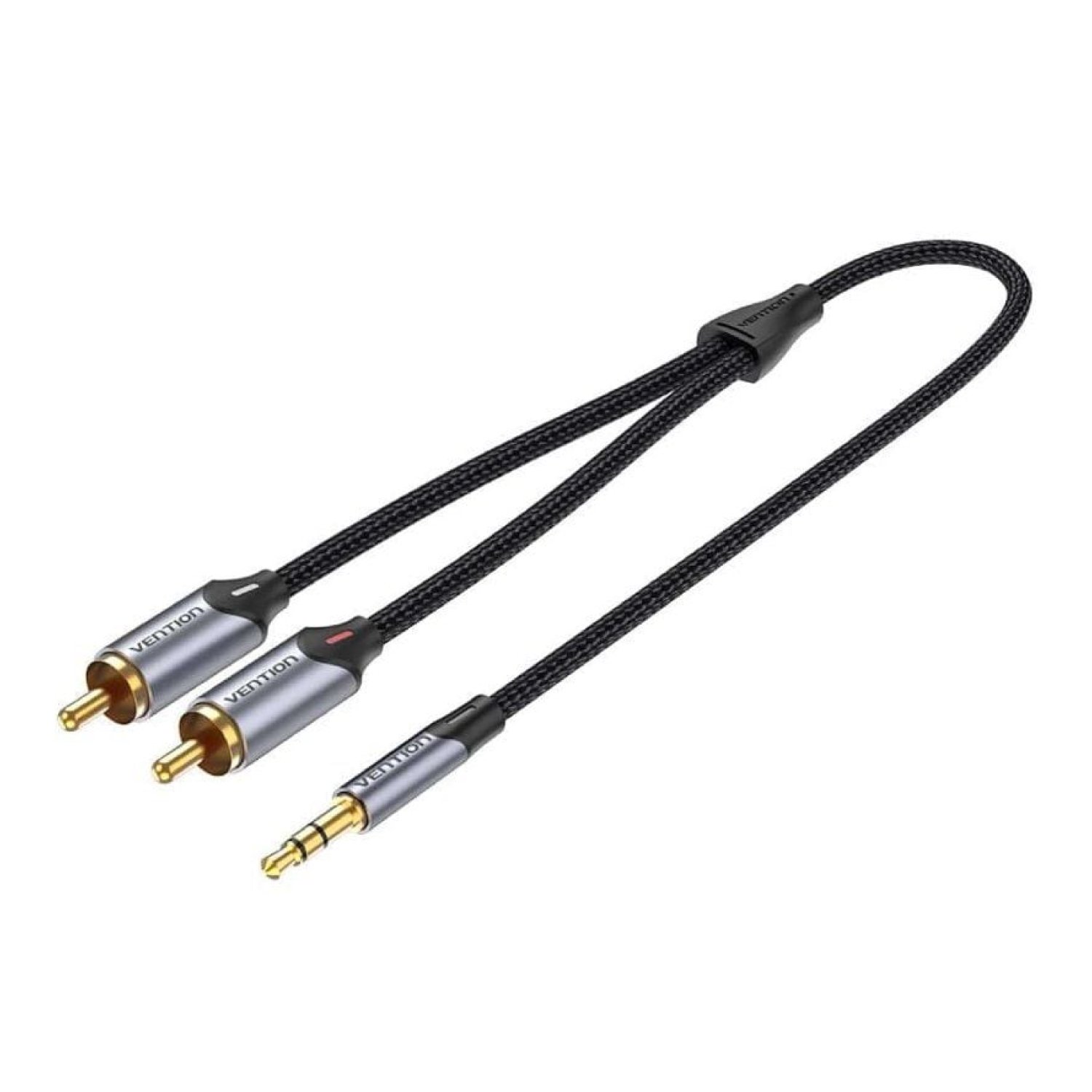 Vention · Cable Audio · 2x RCA a Jack 3,5mm · 1,5m · Gris