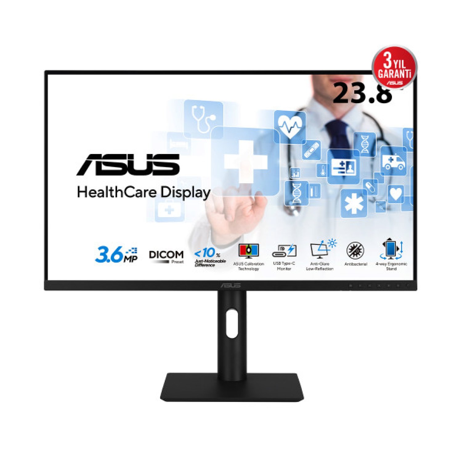 ASUS Monitor HA2441A · 23,8" · 2560x1440 QHD · Panel IPS · Negro