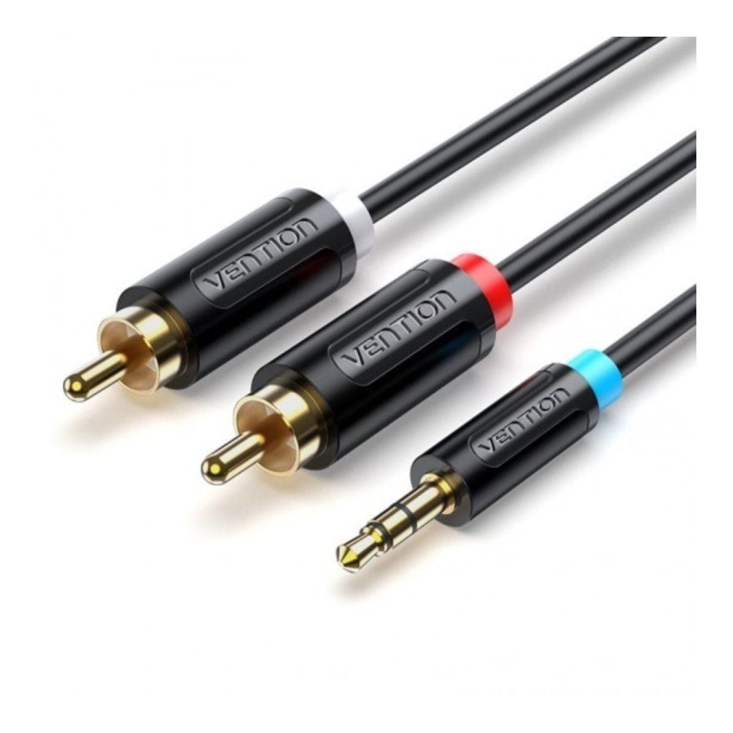 Vention · Cable Estéreo Jack 3.5mm a RCA · 2m · Negro