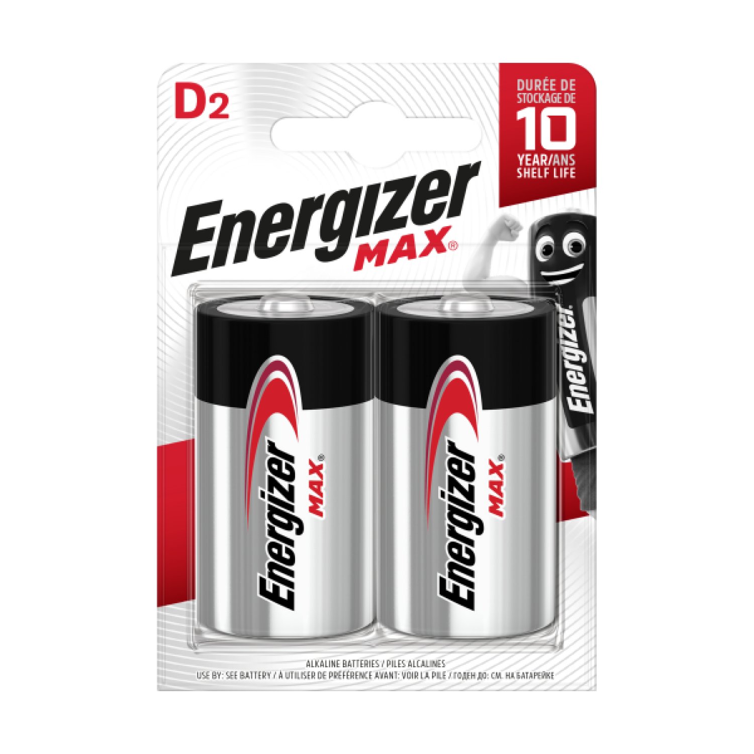 Energizer MAX · Batería Alcalina D · Uso único
