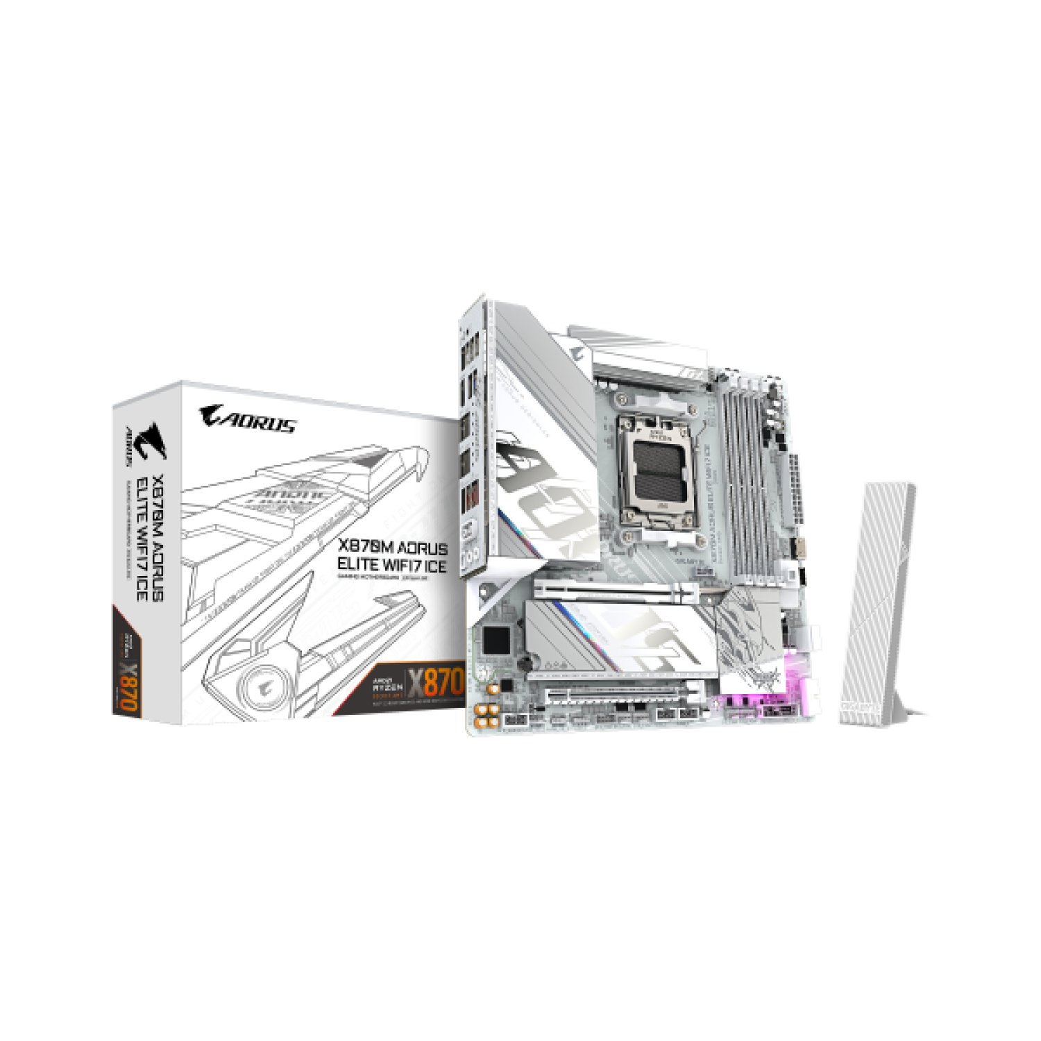 Gigabyte X870M AORUS Elite WiFi 7 · AM5 · DDR5 8200 MHz · PCIe 5.0 · WiFi 7 · LAN 2.5 GbE
