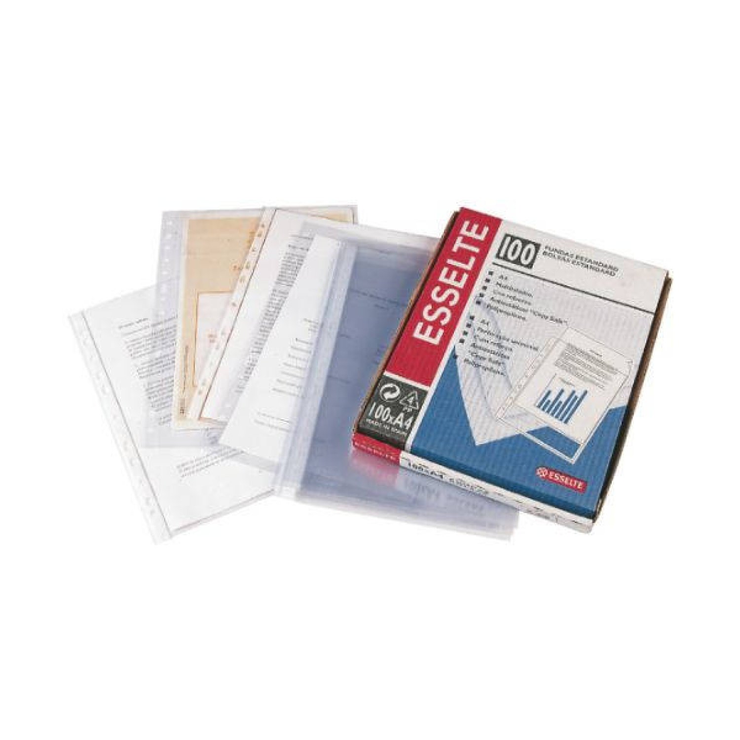 Esselte · Fundas Polipropileno A4 · 100 unidades · 80 micras · 16 taladros