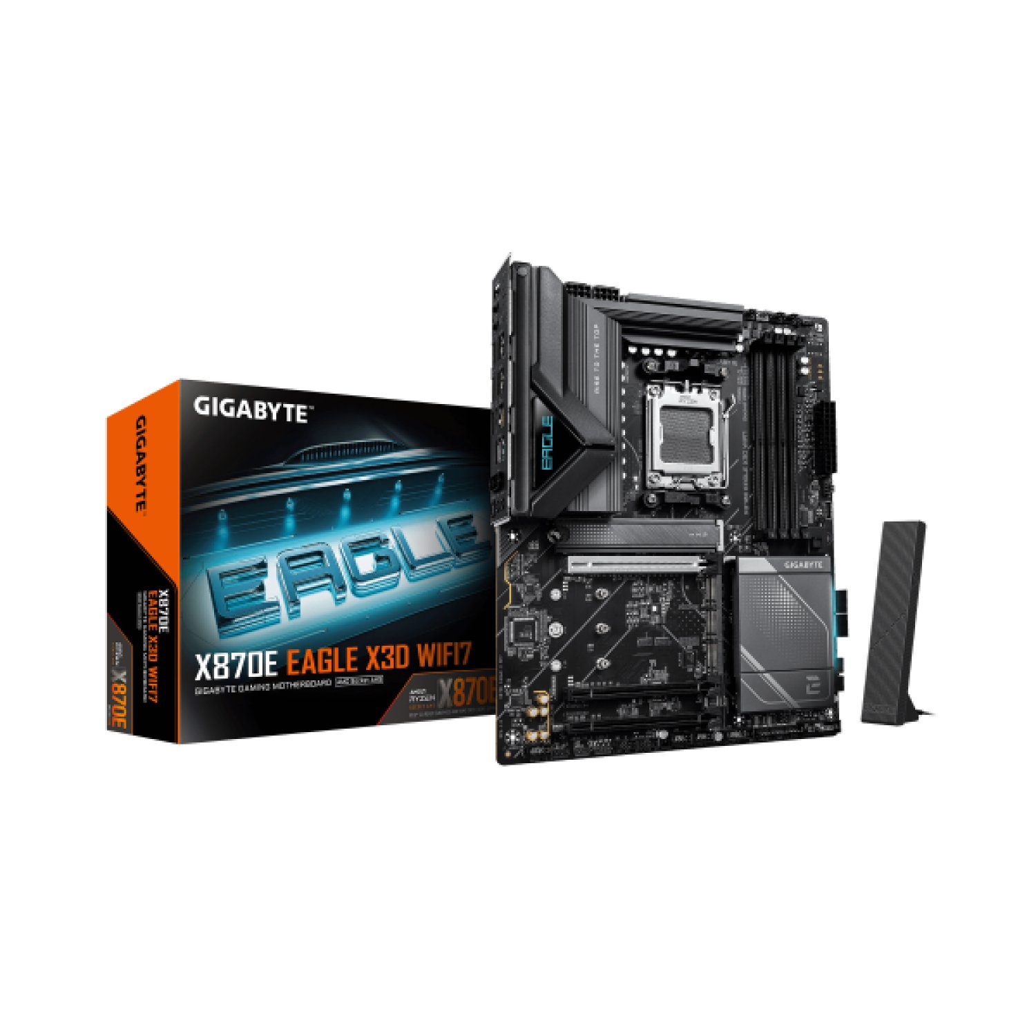 Gigabyte X870E Eagle X3D · Placa Base AMD Ryzen · WiFi 7 · DDR5 9000 MHz · PCIe 5.0