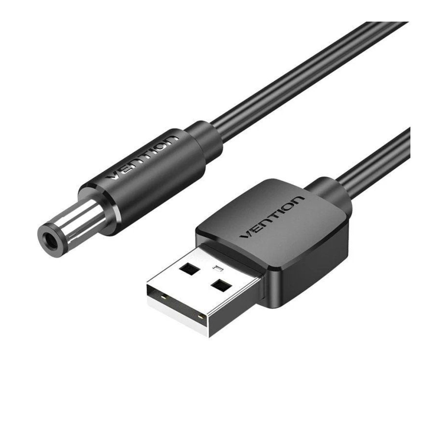 Vention · Cable Alimentación USB-A a DC 5.5mm · 1,5m · Negro