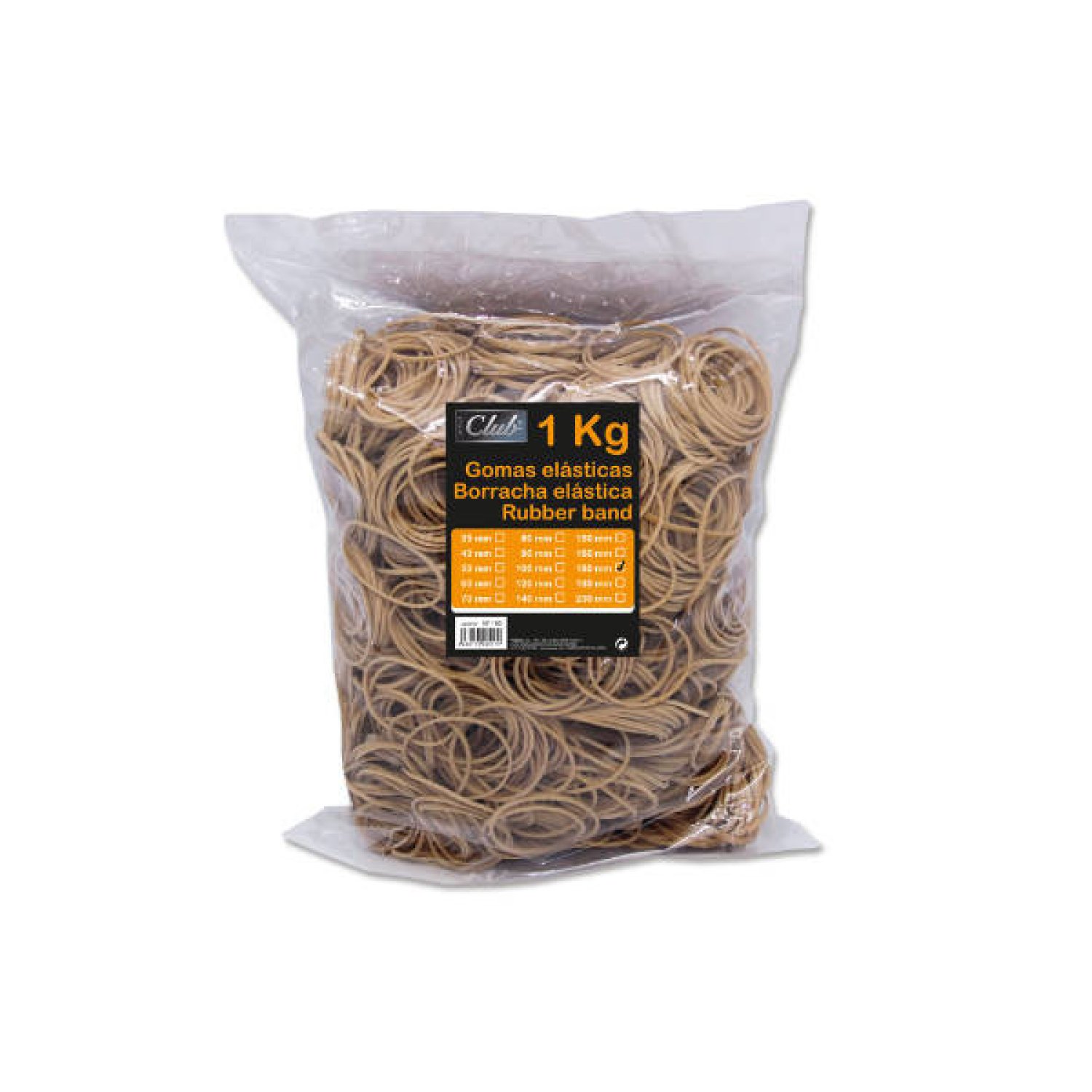 Office Club · Gomas Elásticas nº 180 · 18 cm · 1 kg