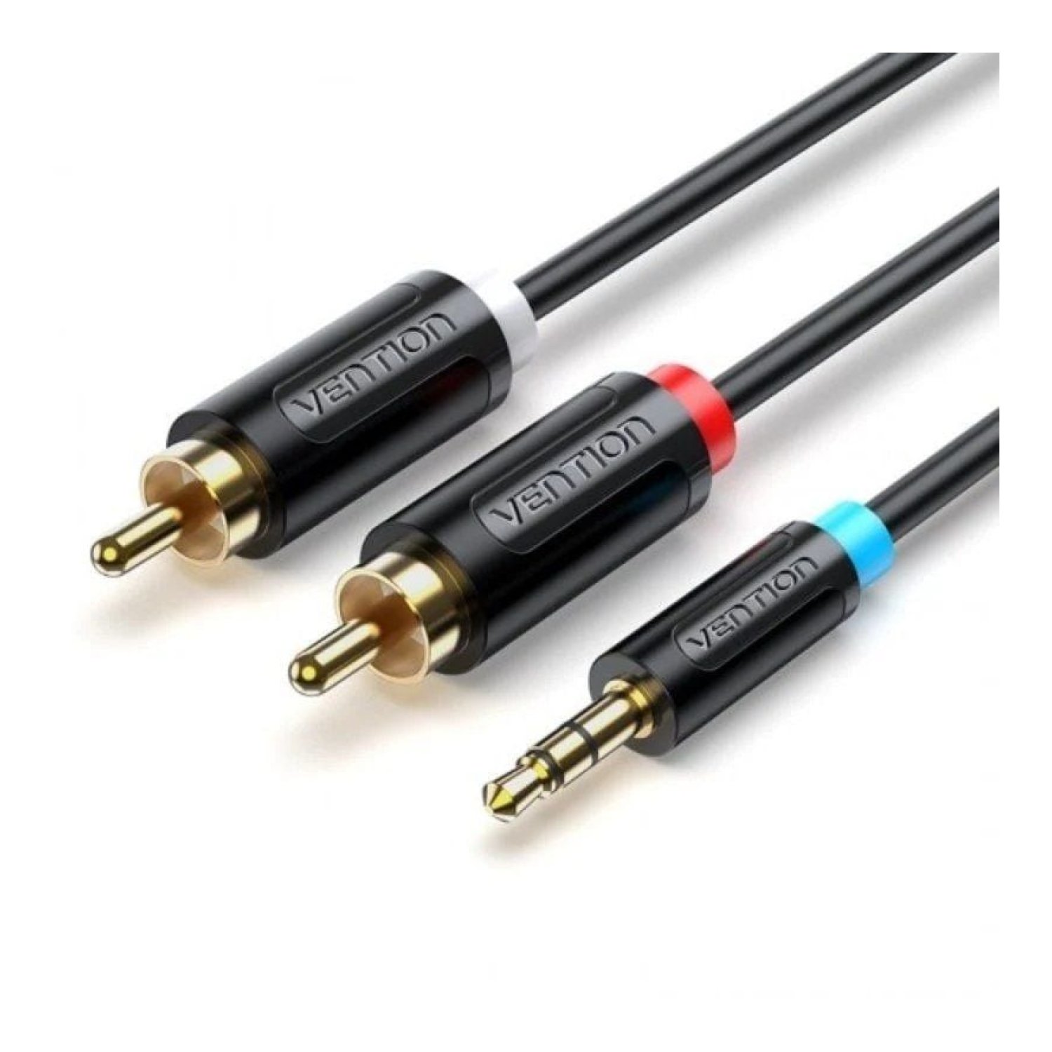 Vention Cable Estéreo · Jack 3.5mm a 2x RCA · 5m · Negro