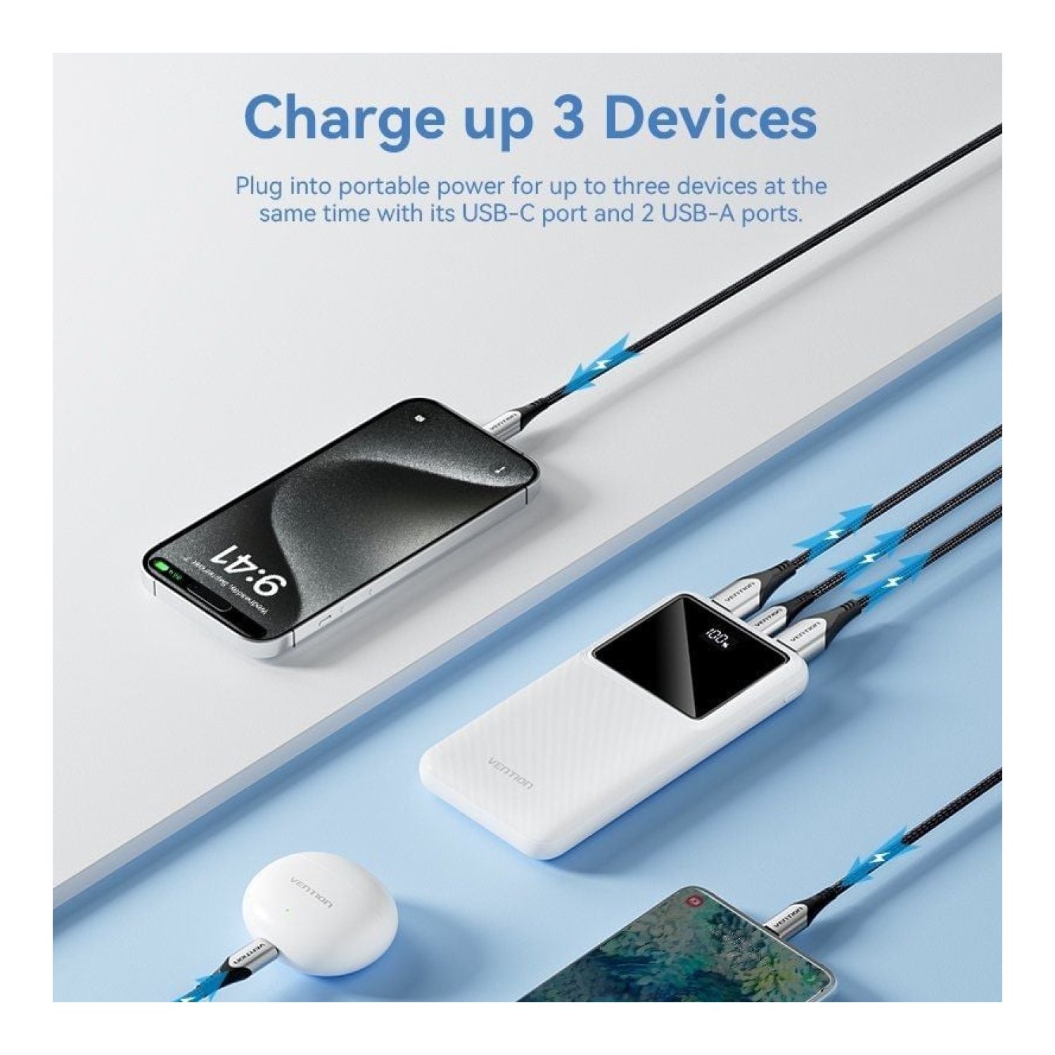 Vention Powerbank · 10000 mAh · 22,5W · Negro