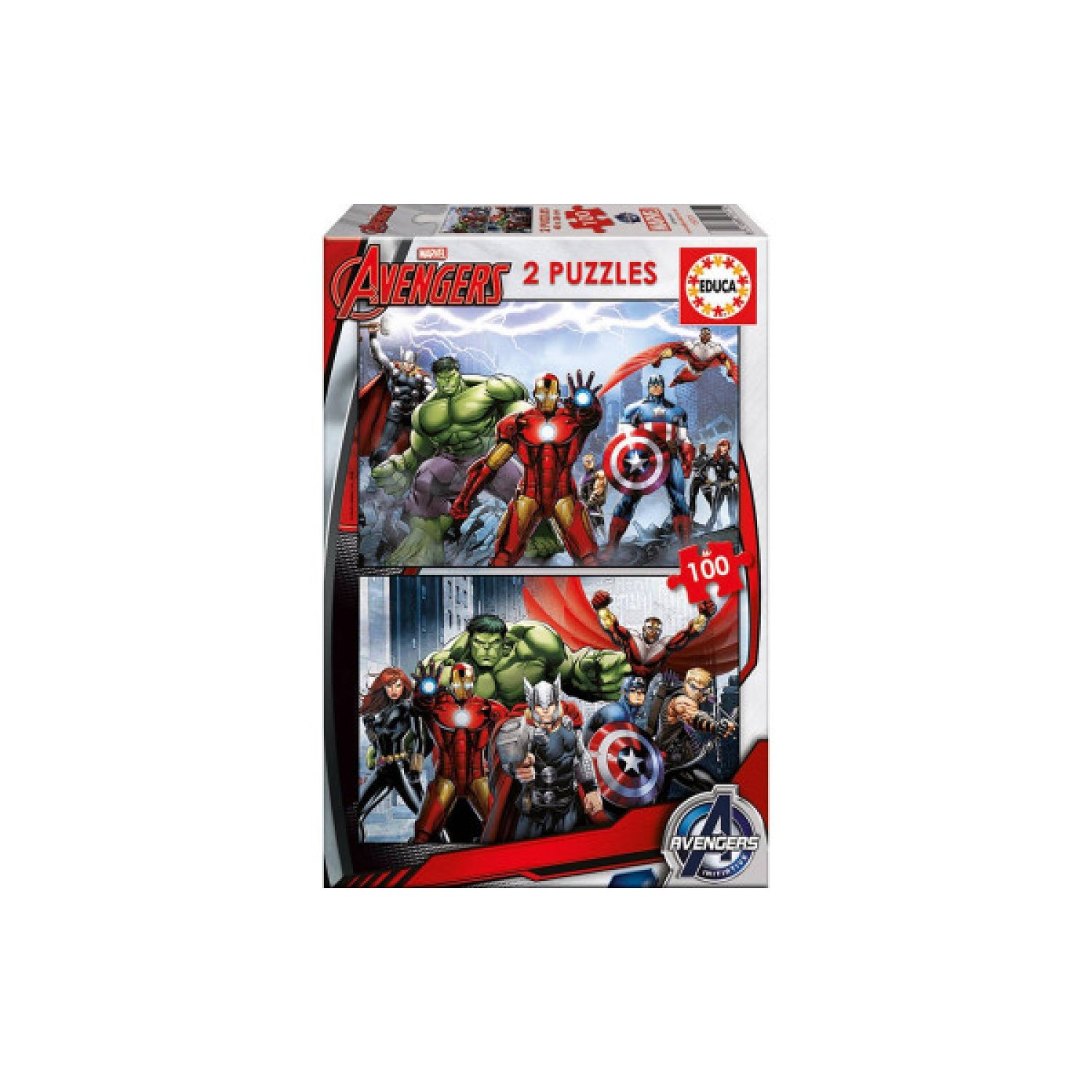 Educa Borrás · Puzzle 2x100 Piezas · Avengers · 6-8 Años