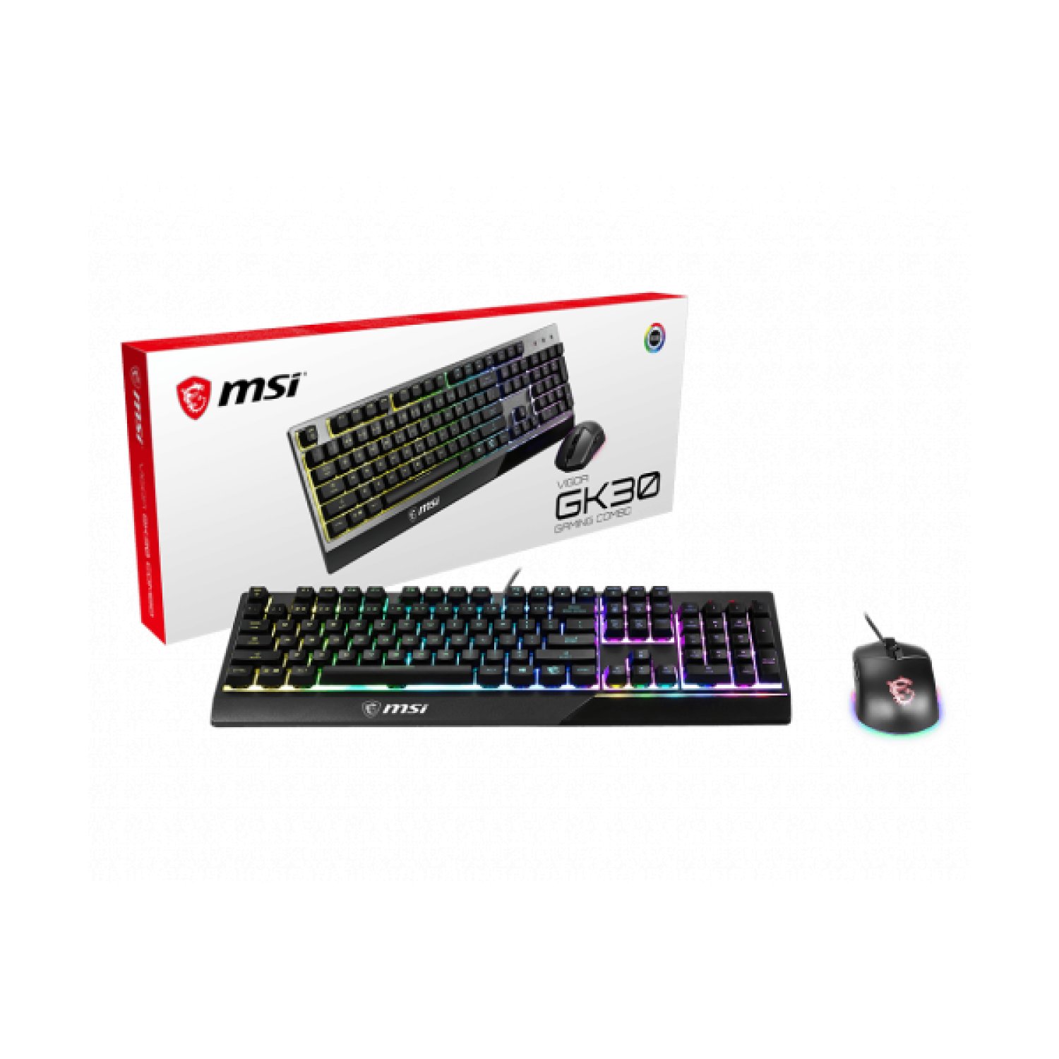 MSI Vigor GK30 · Combo Teclado + Ratón · Diseño Ergonómico · Layout ES