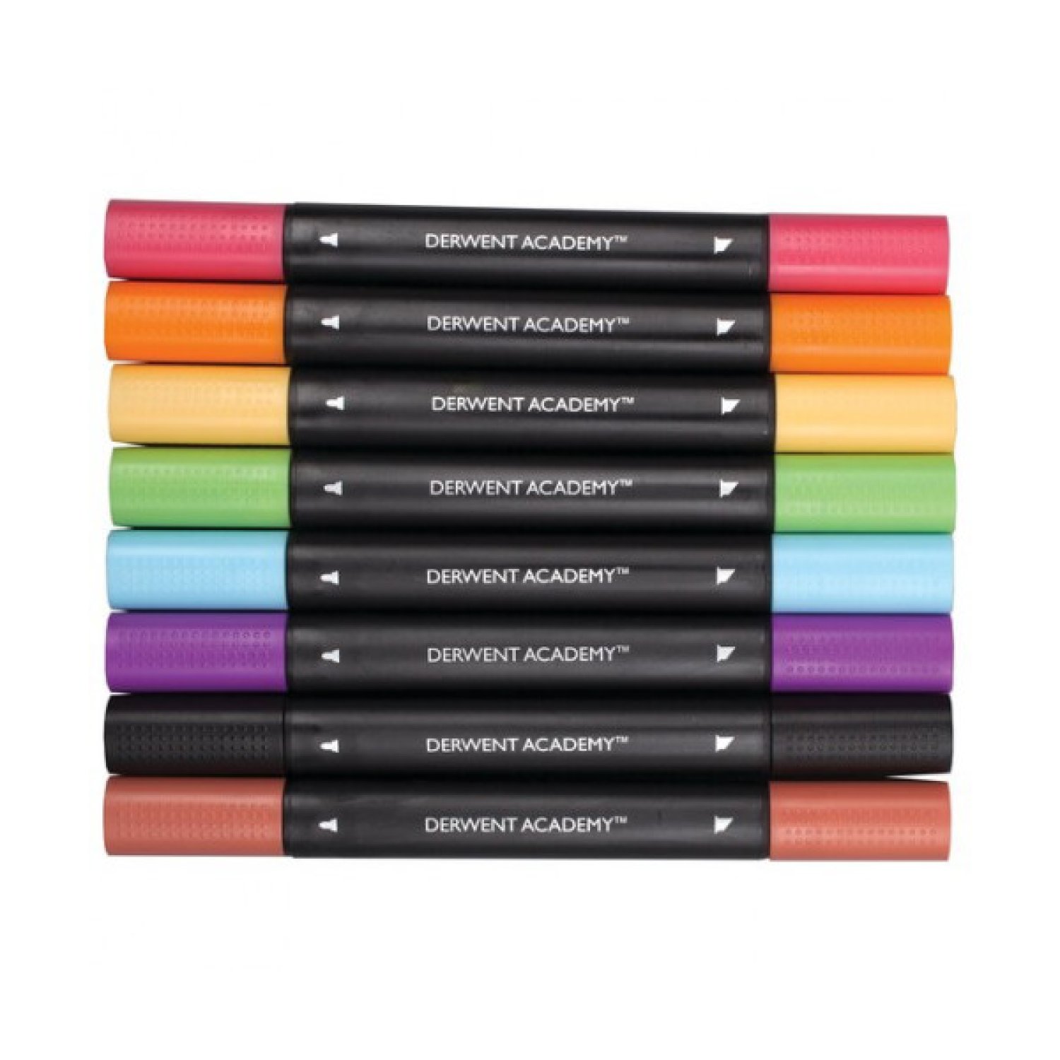 Derwent · Pack 8 Rotuladores · Punta Fina y Biselada · Colores Surtidos