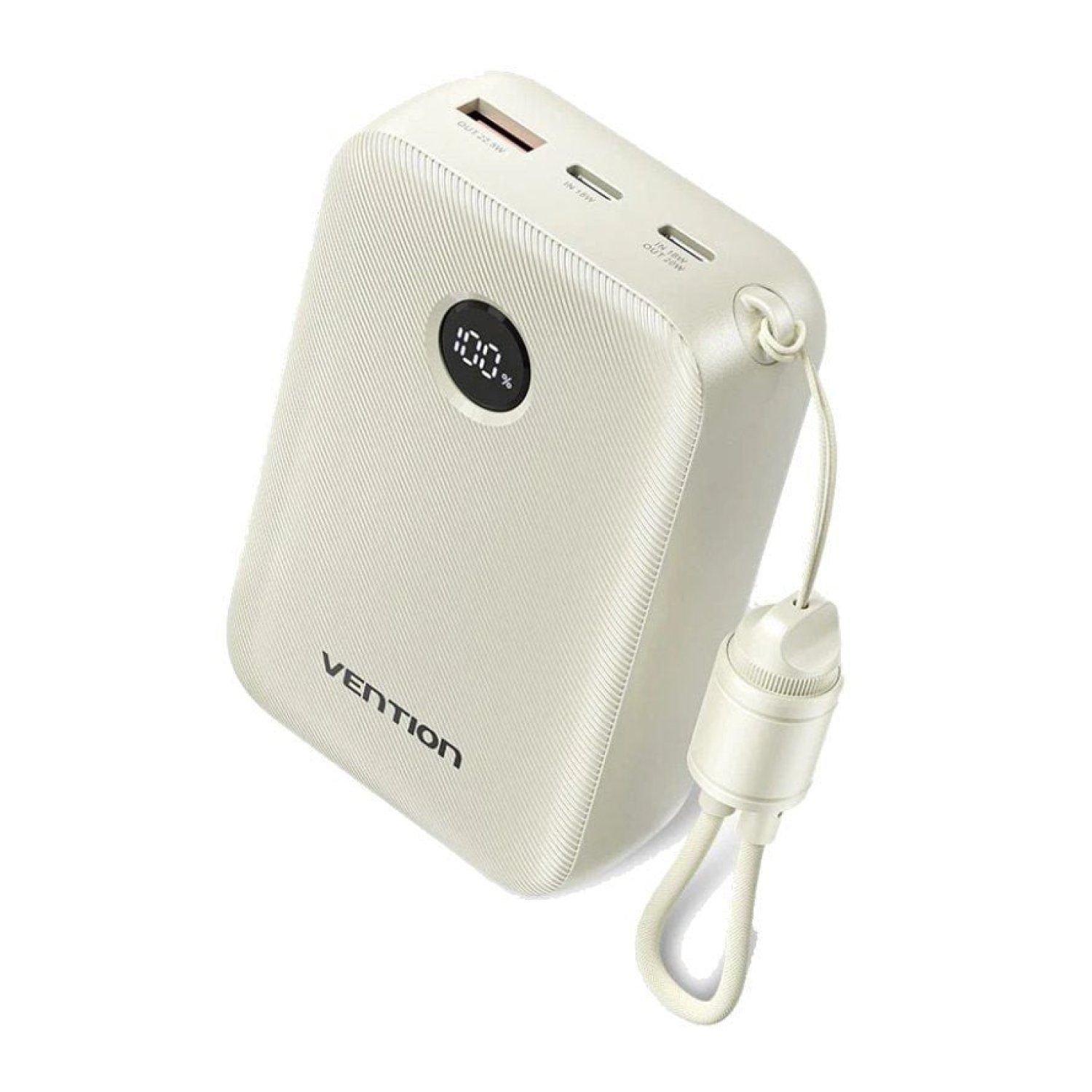 Vention Powerbank 20000mAh · 22,5W · Beige · Cable USB-C Incluido